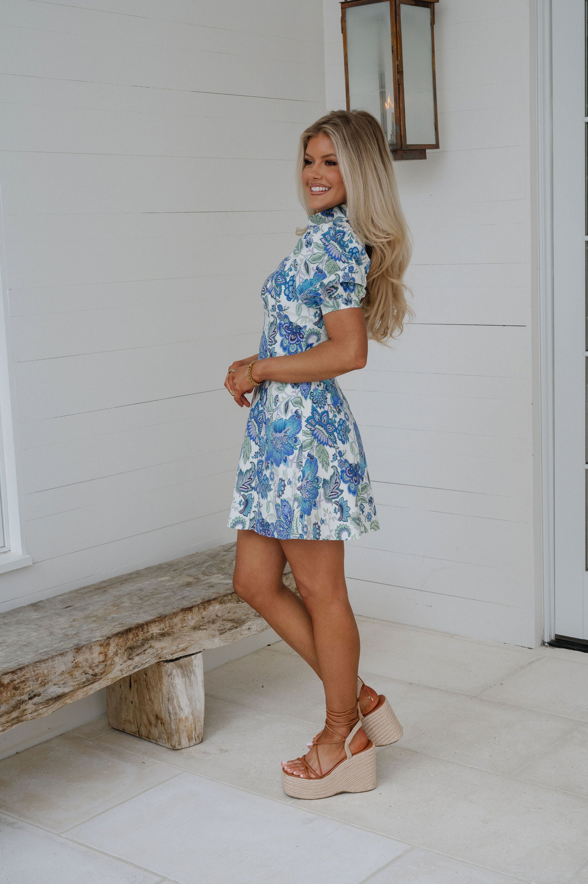 Floral Puff Sleeve Mini Dress