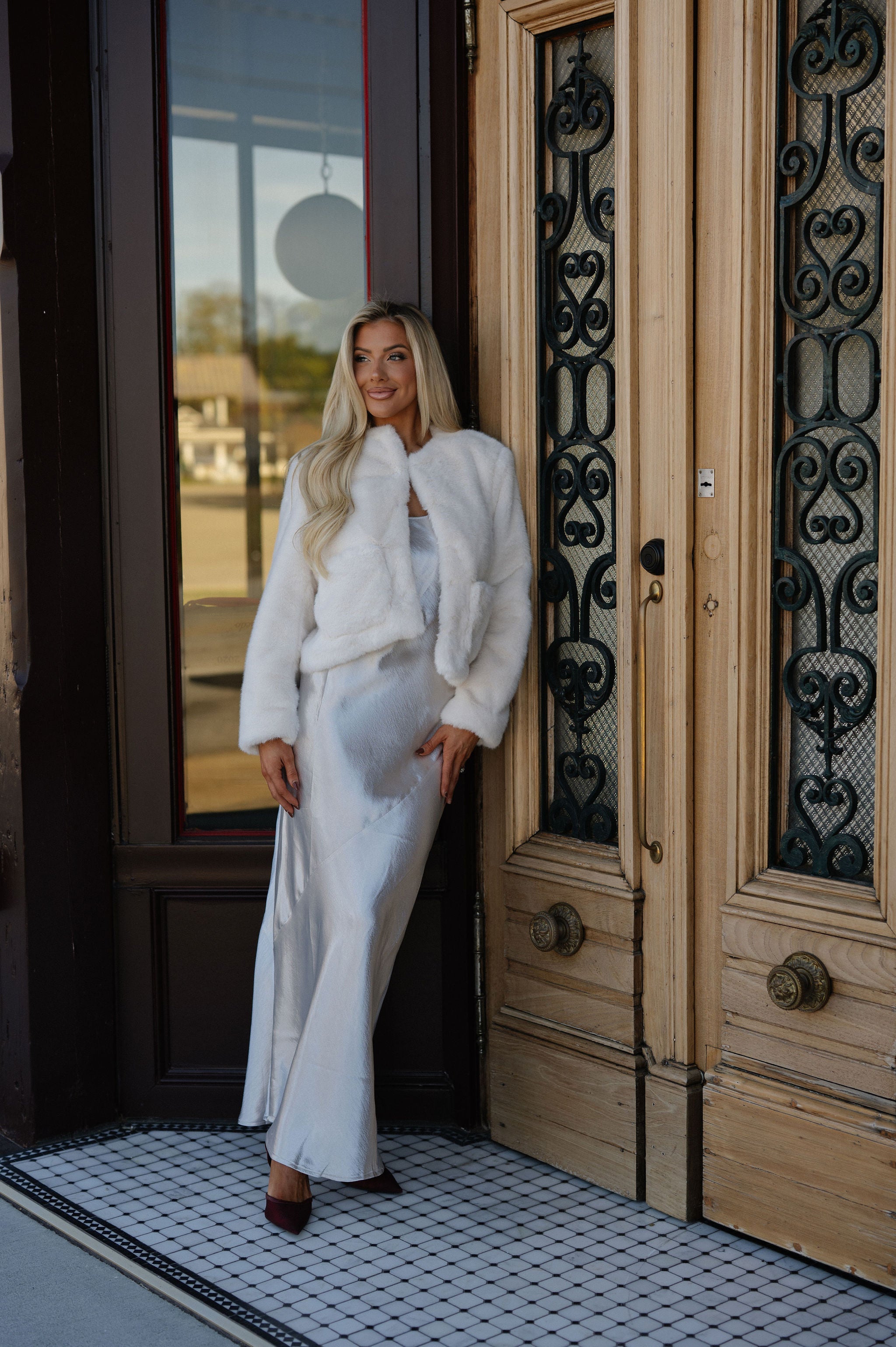 Percy Faux Fur Jacket-Cream