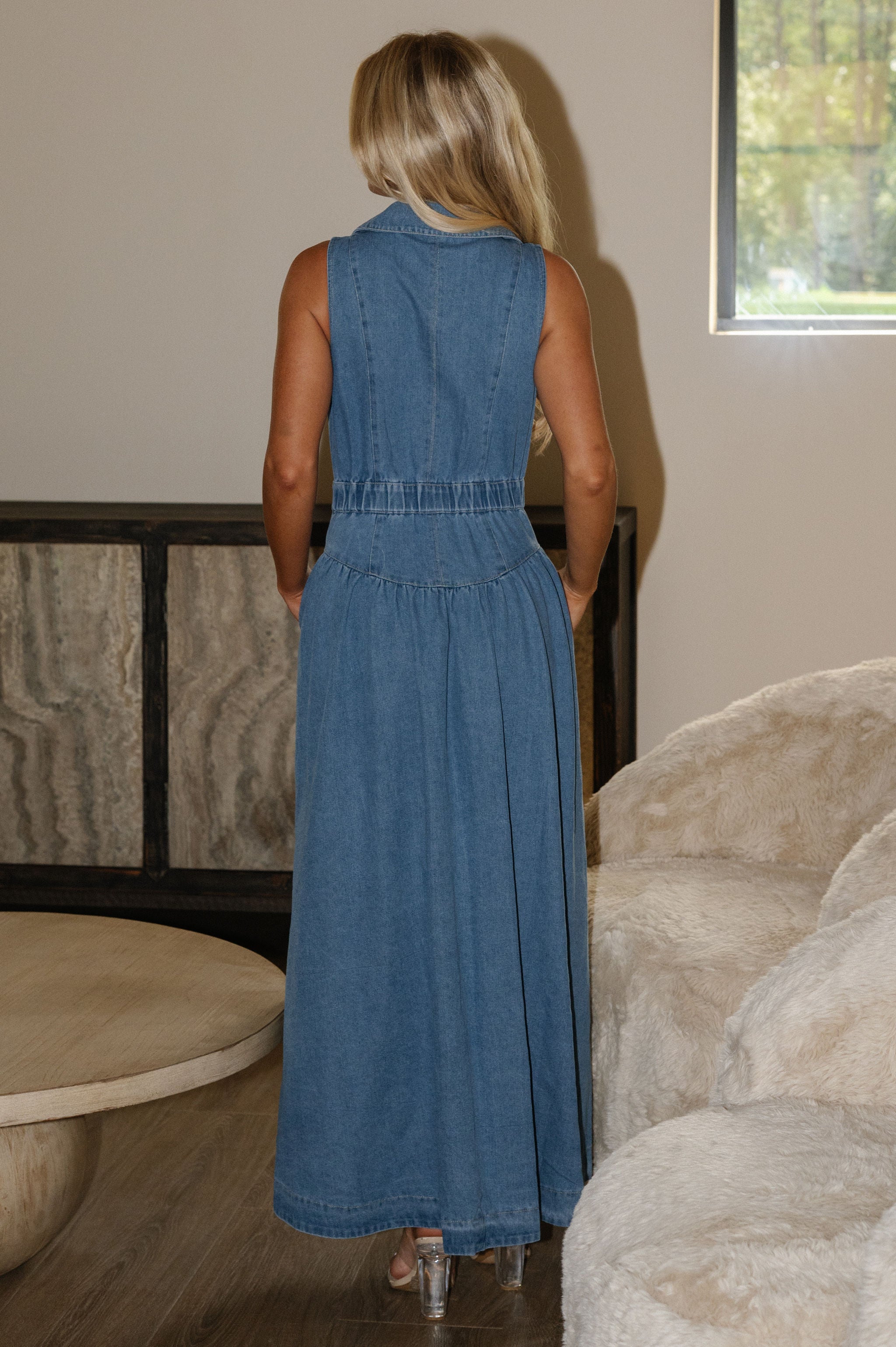 Annie Midi Dress-Denim