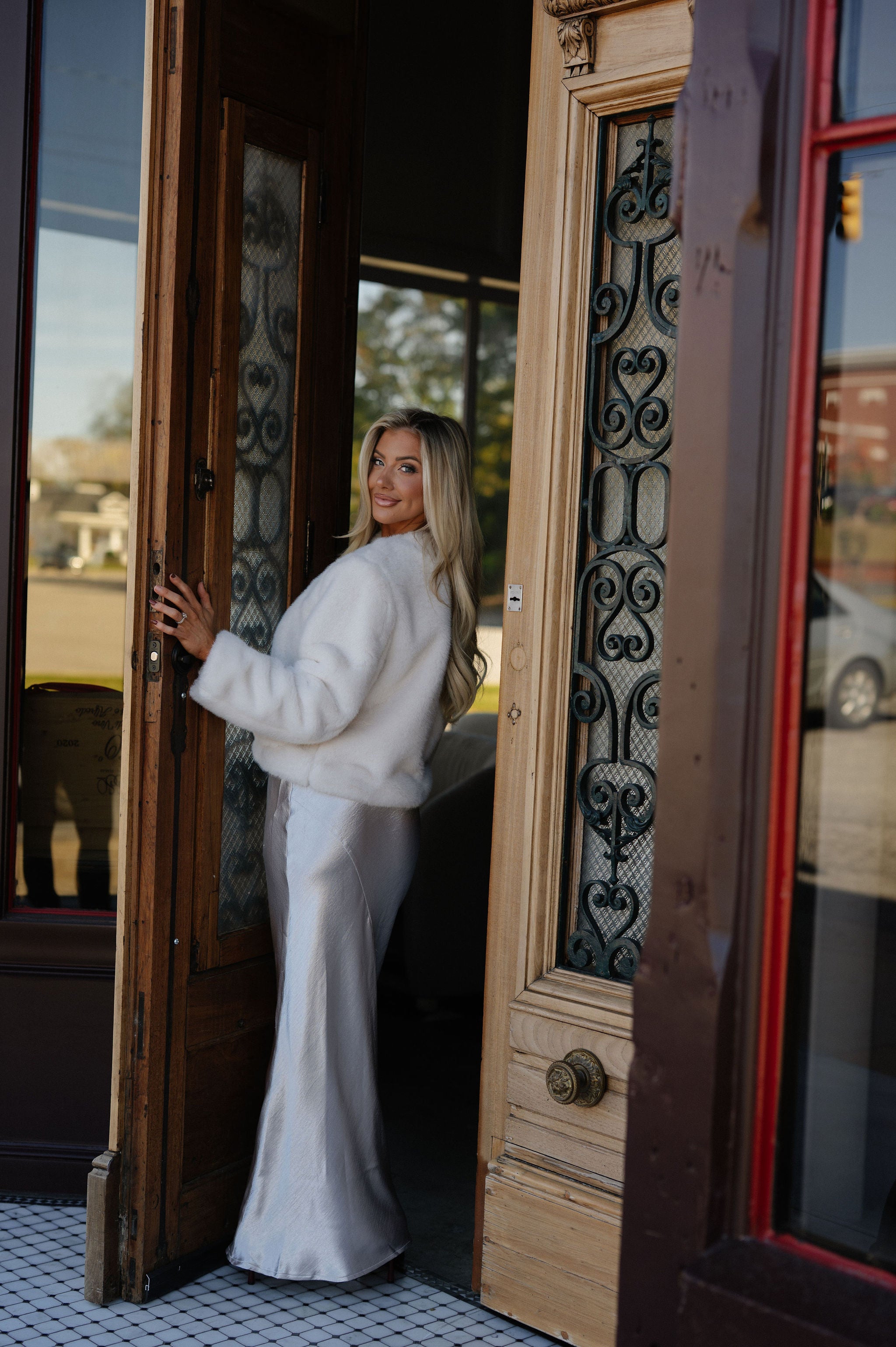 Percy Faux Fur Jacket-Cream