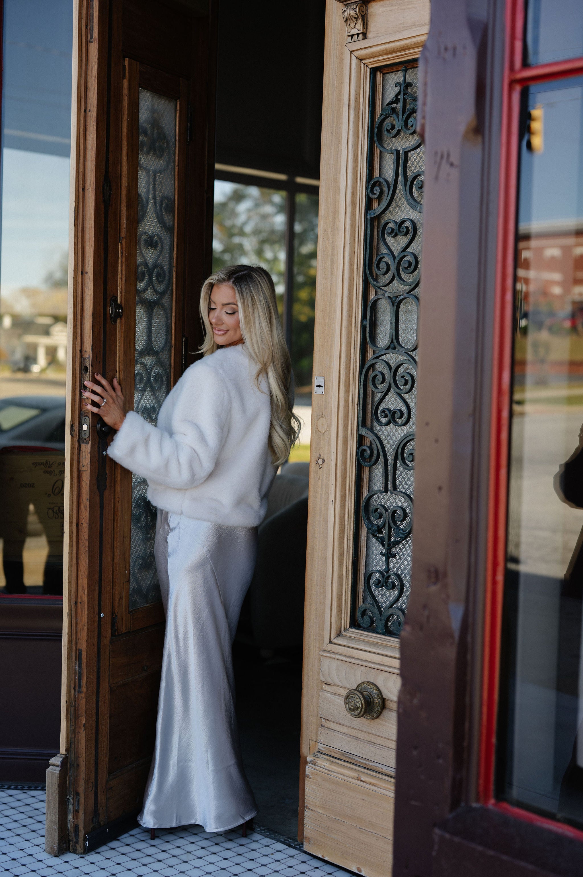 Percy Faux Fur Jacket-Cream