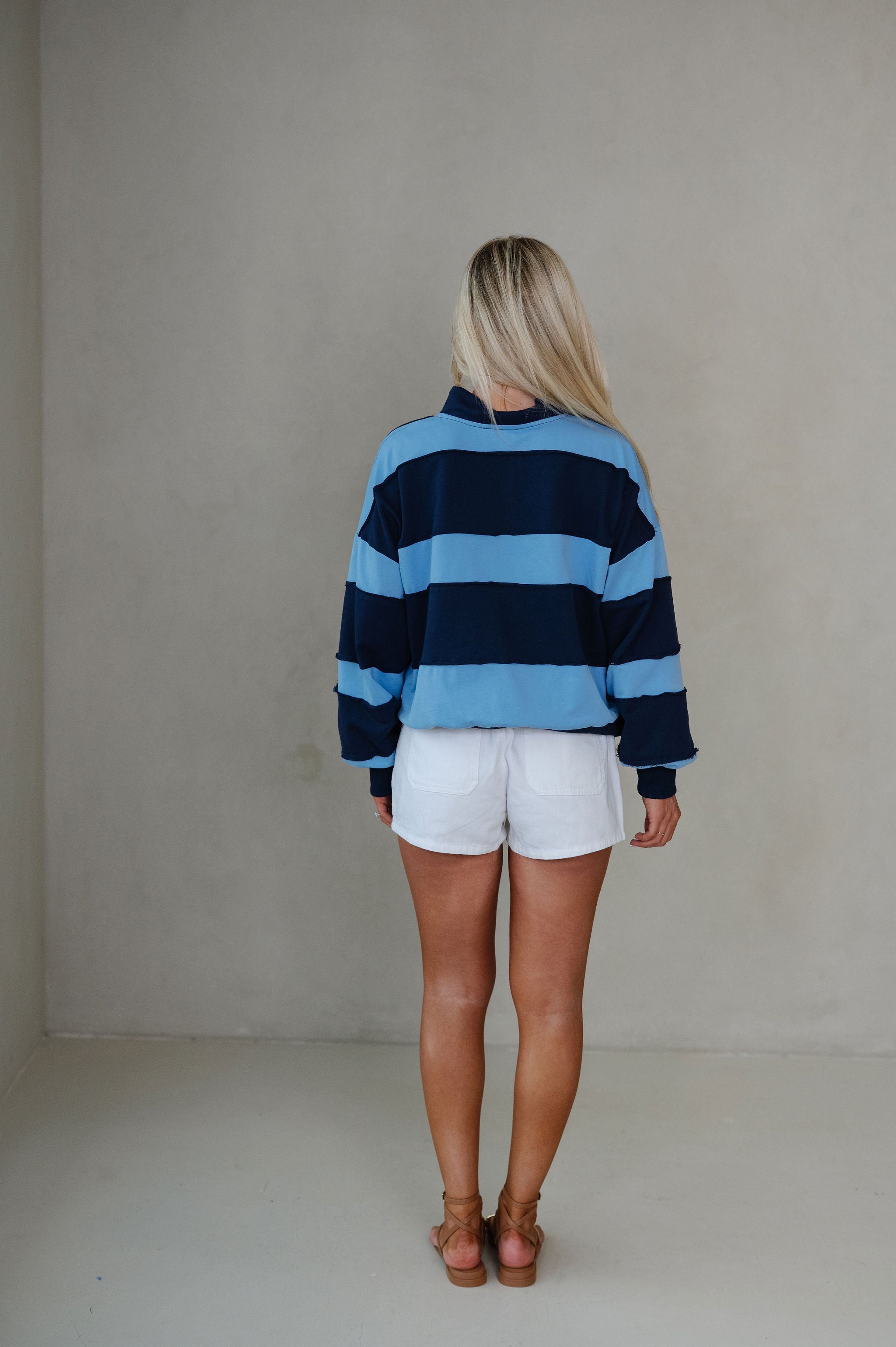 Tatum Colorblock Pullover-Blue Combo