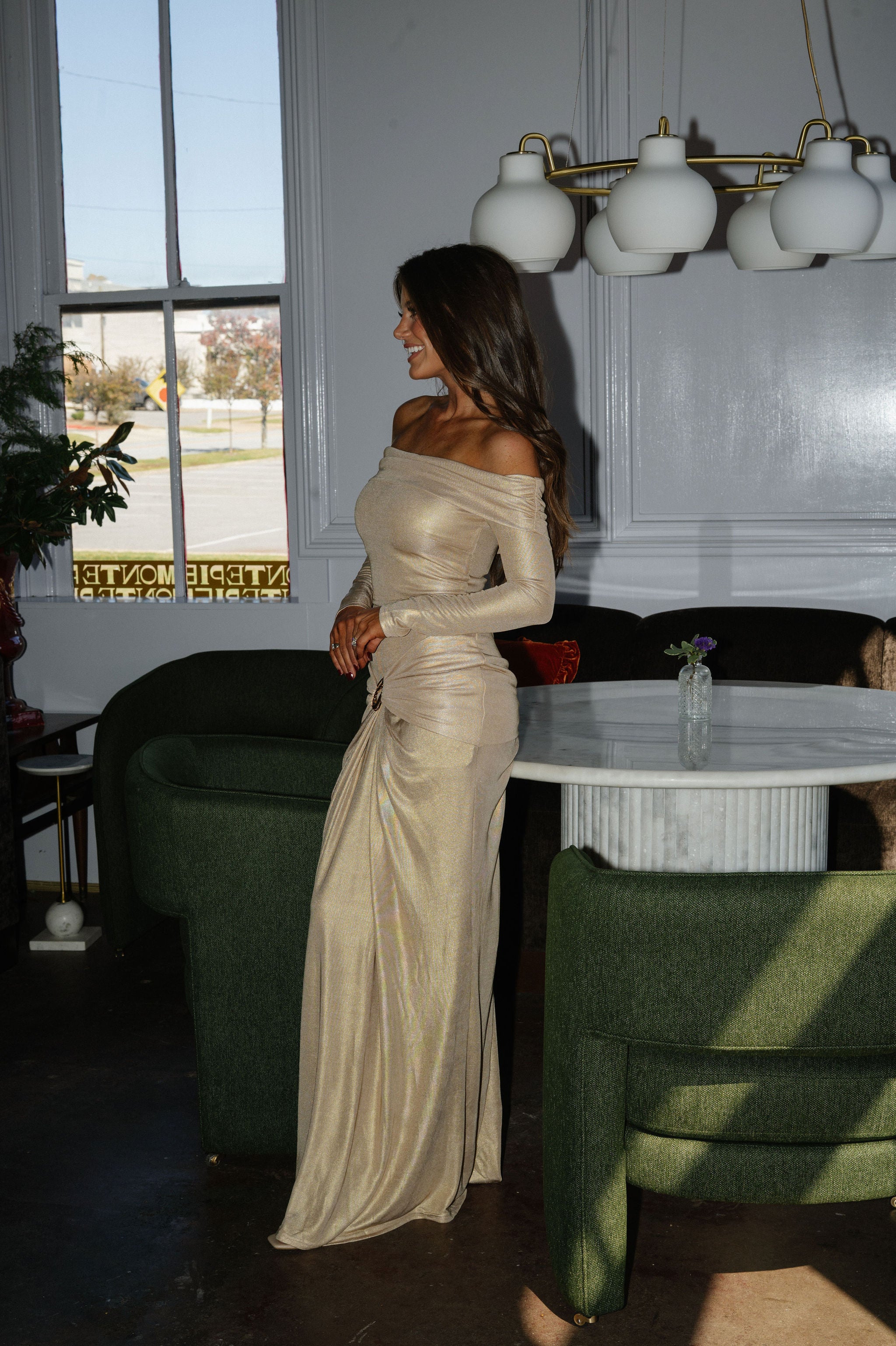 Amber Maxi Dress-Champagne