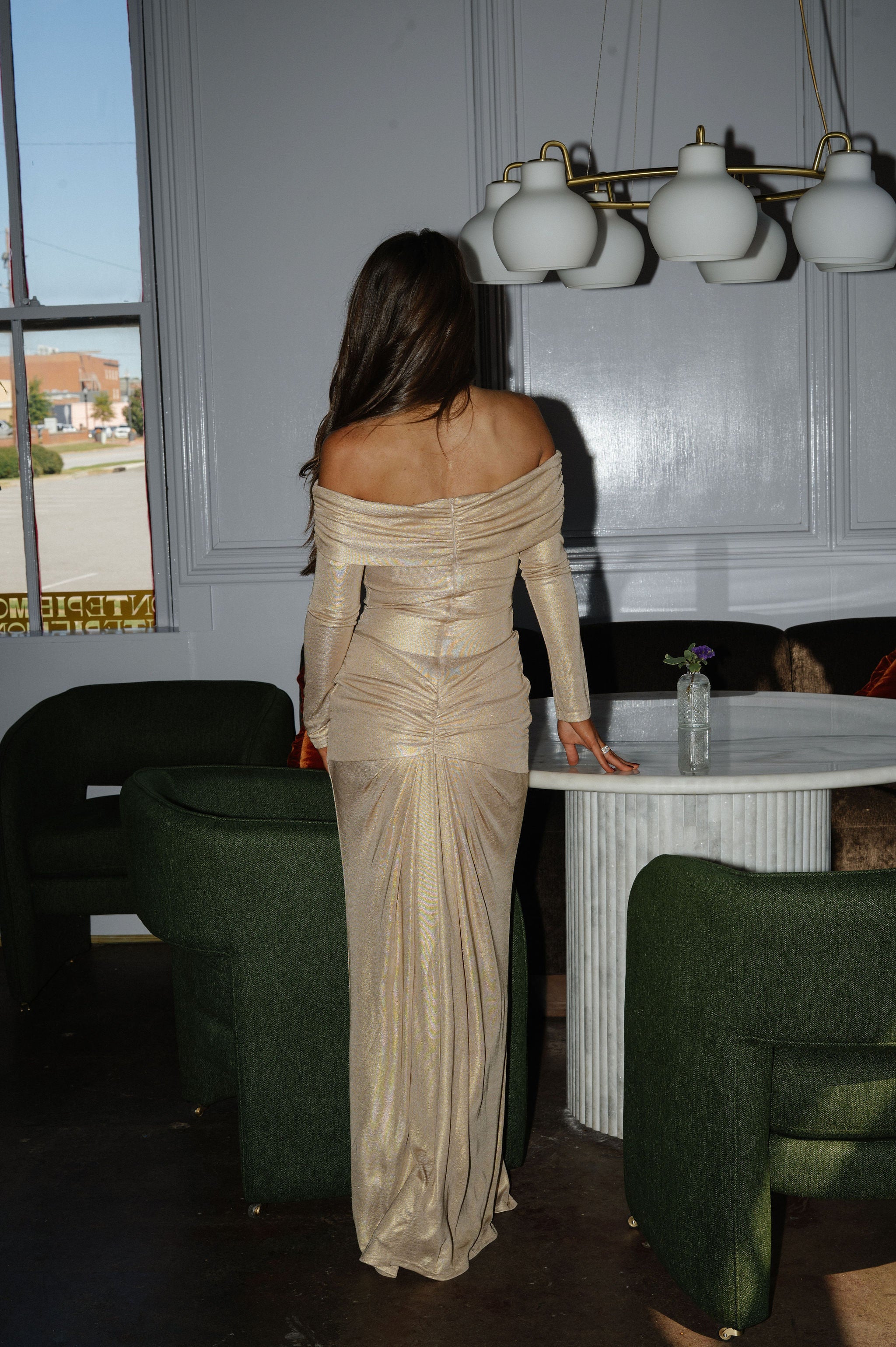 Amber Maxi Dress-Champagne