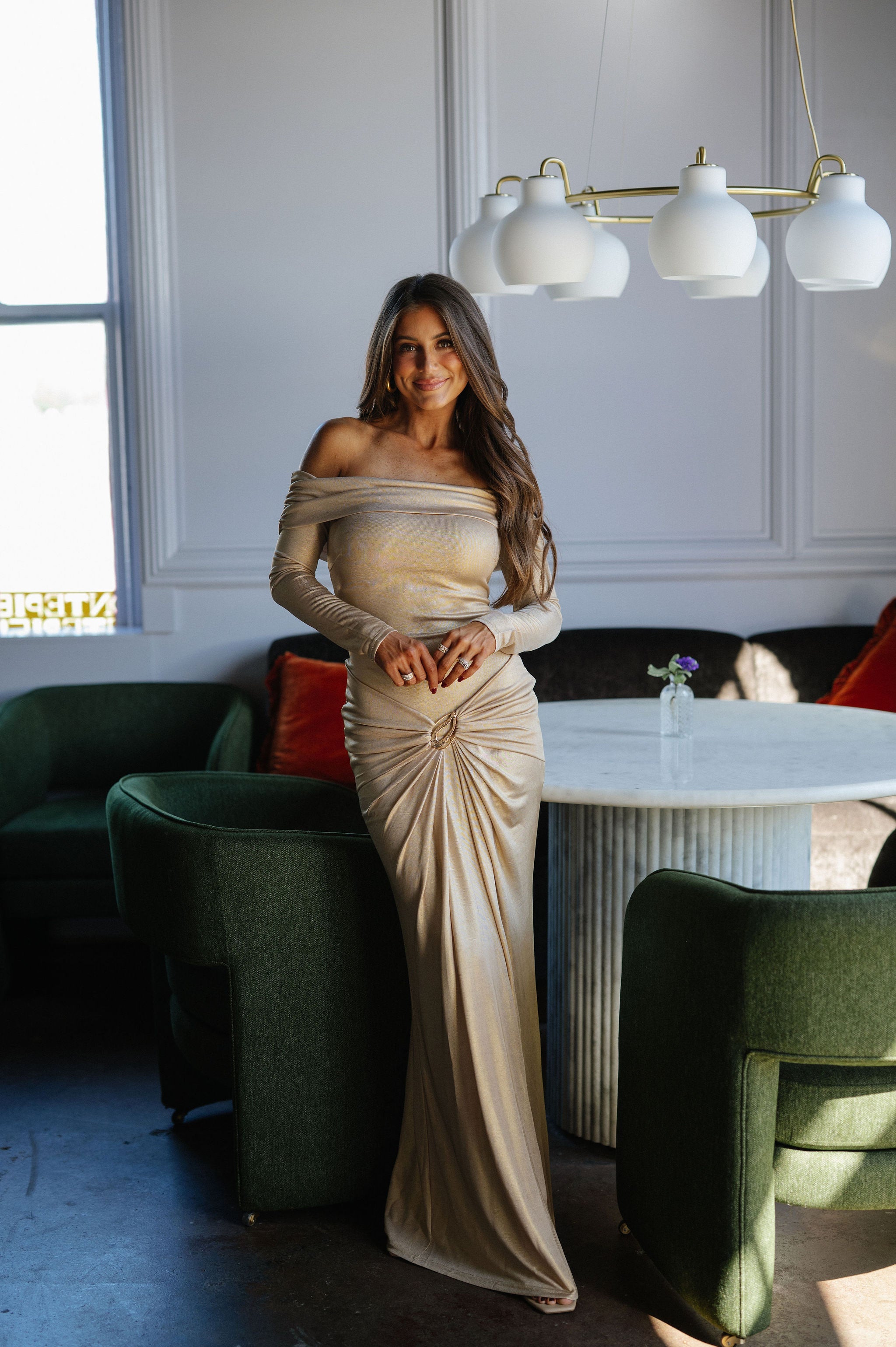 Amber Maxi Dress-Champagne