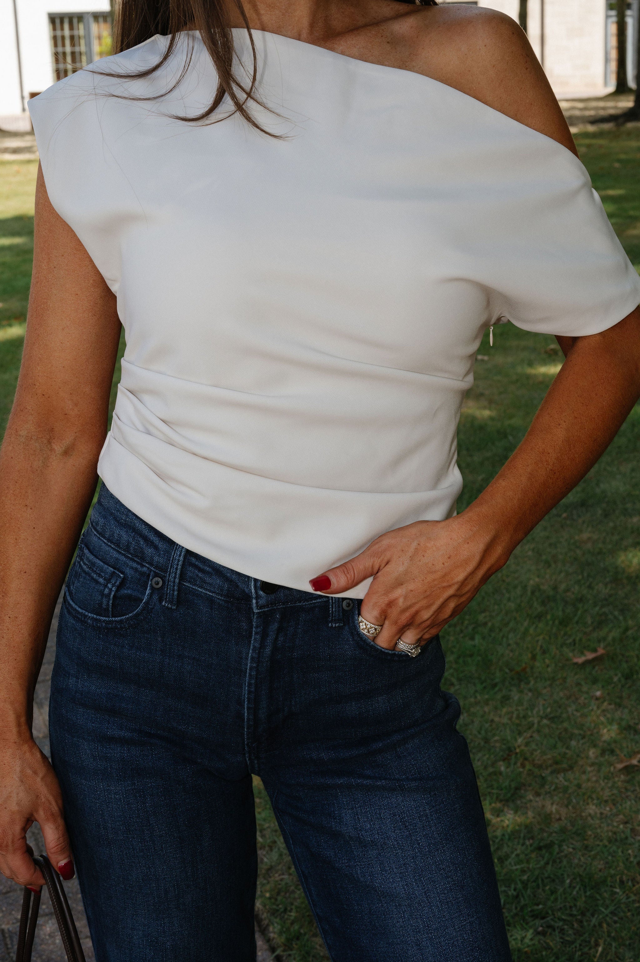 Bruno Asymmetrical Top-Ecru