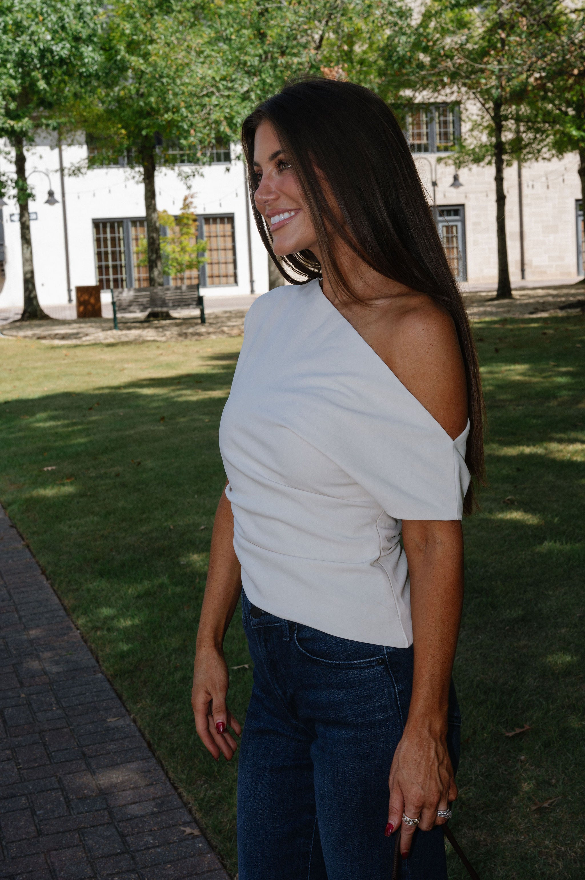 Bruno Asymmetrical Top-Ecru