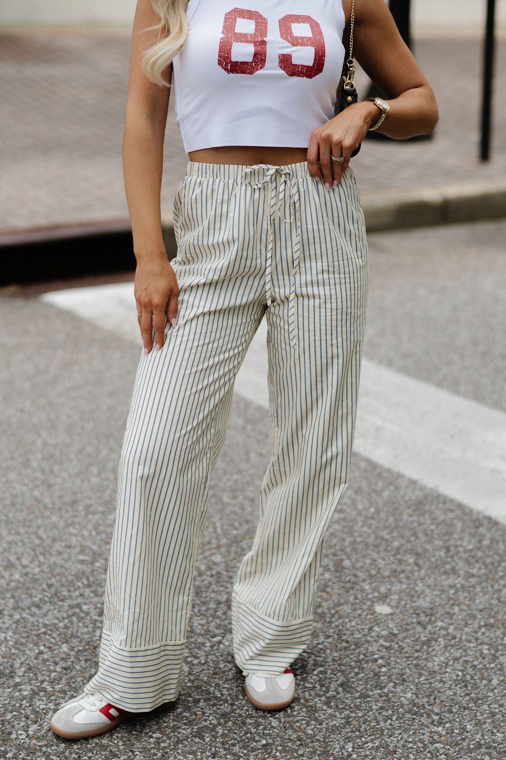 Relaxed Stripe Pants- Butter