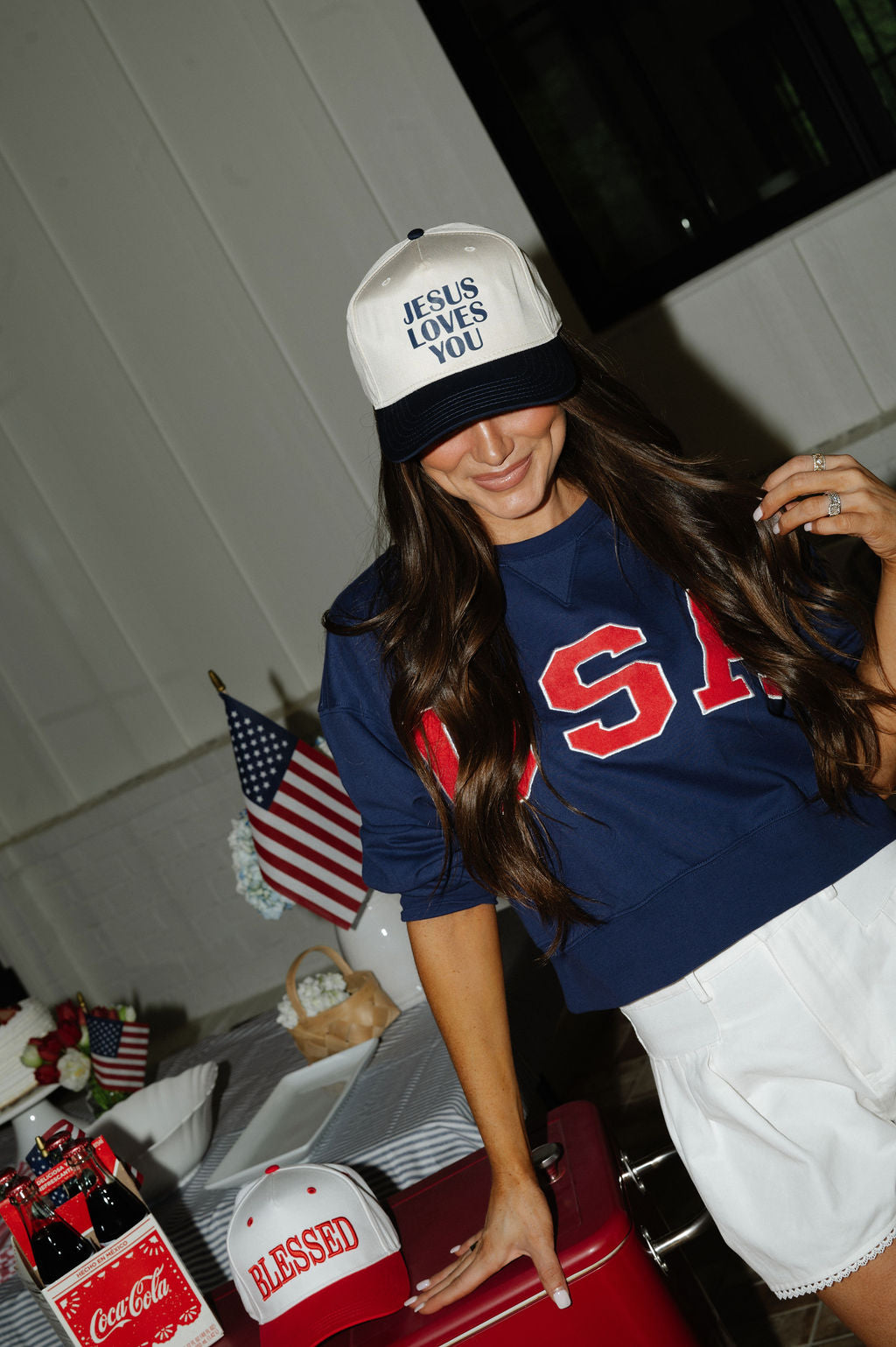 Jesus Loves You Trucker Hat-Navy