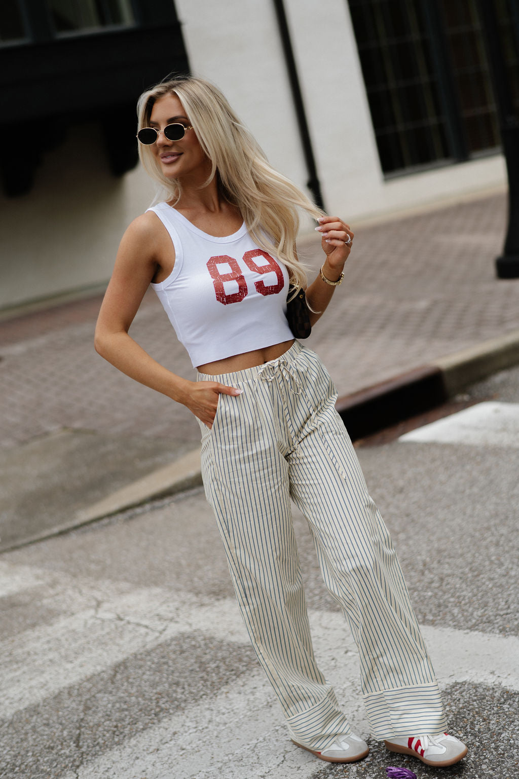 Relaxed Stripe Pants- Butter