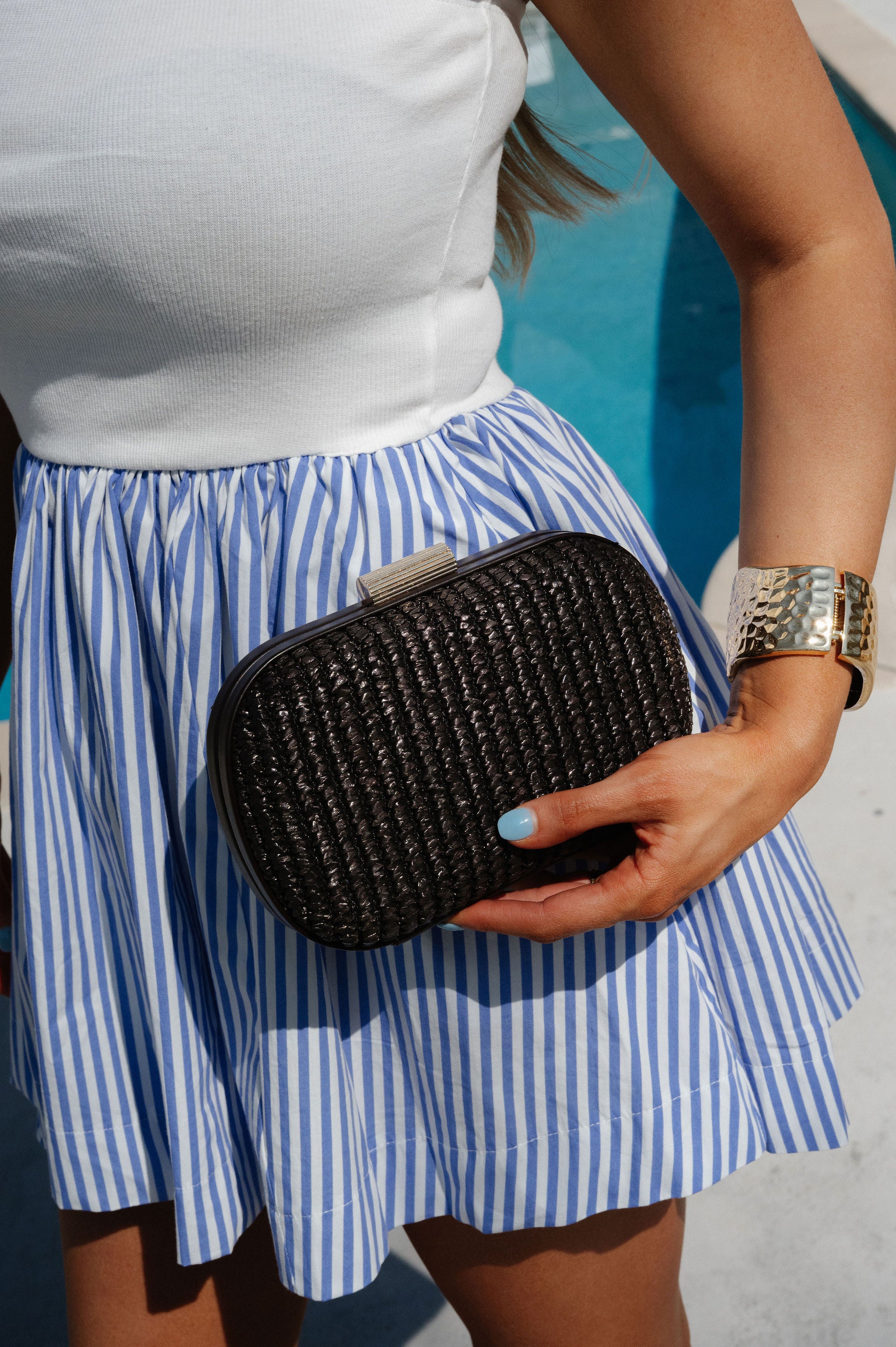 Alix Straw Clutch-Chocolate