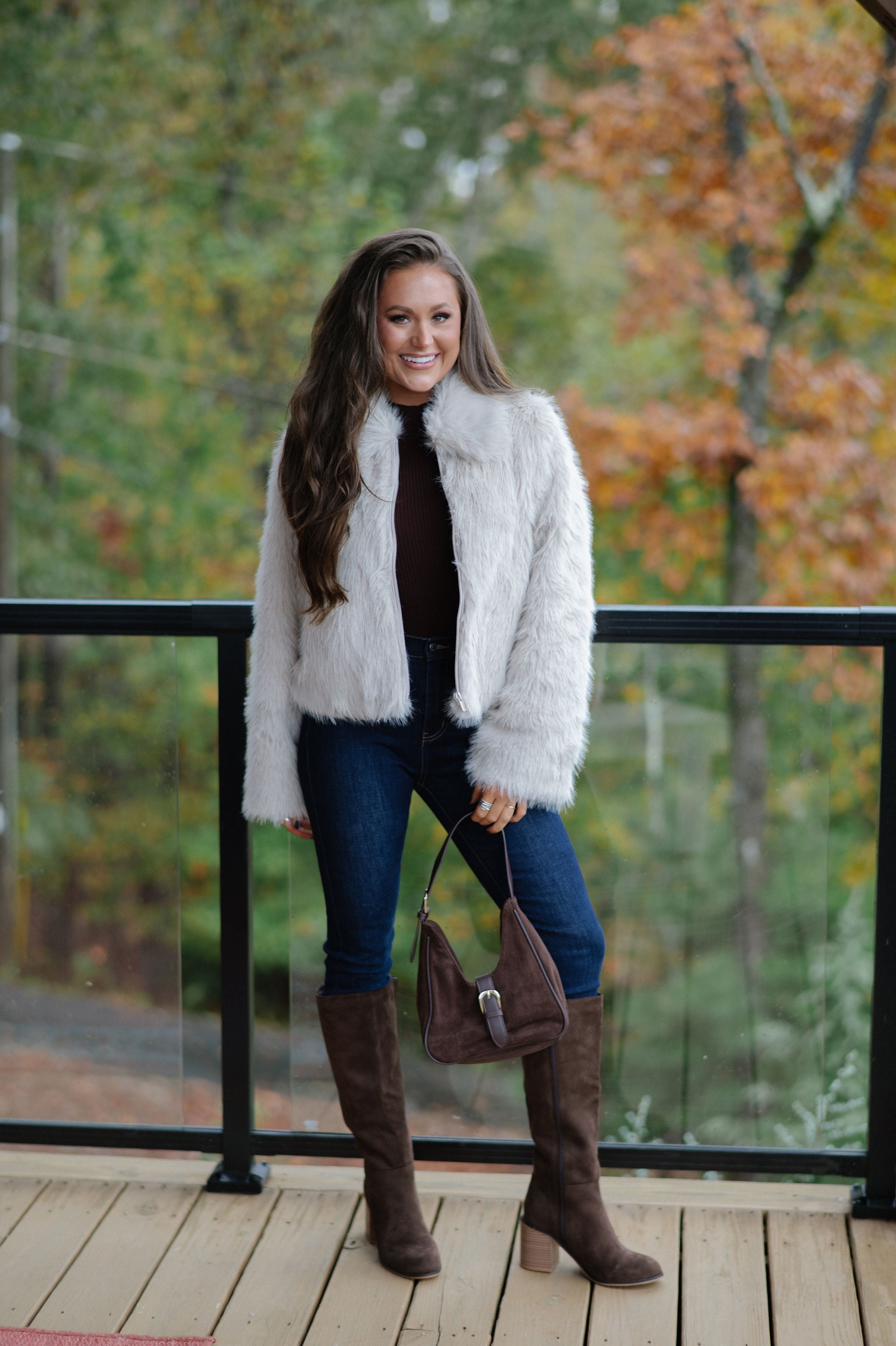 Hosanna Faux Fur Jacket-Beige