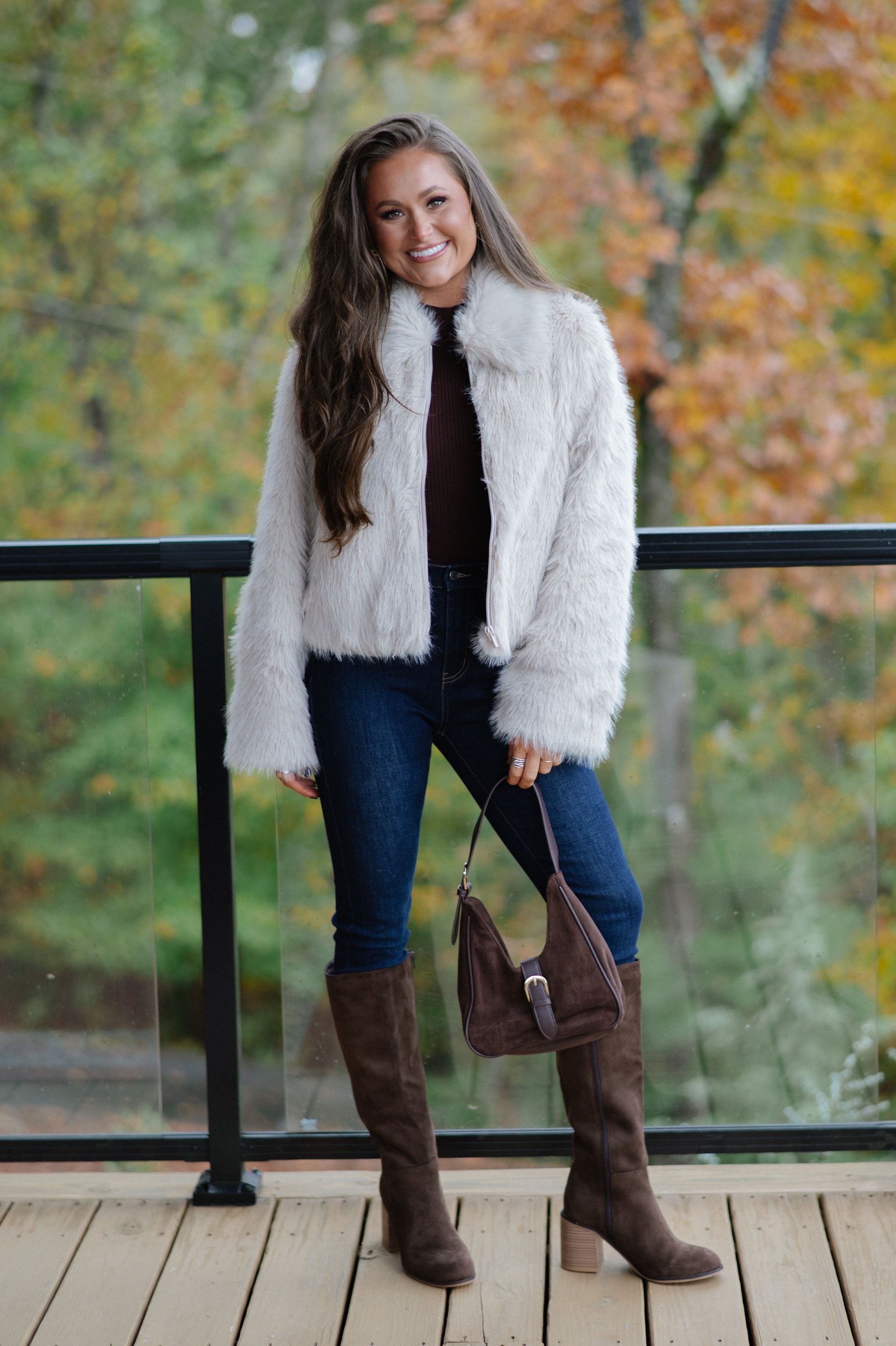 Hosanna Faux Fur Jacket-Beige