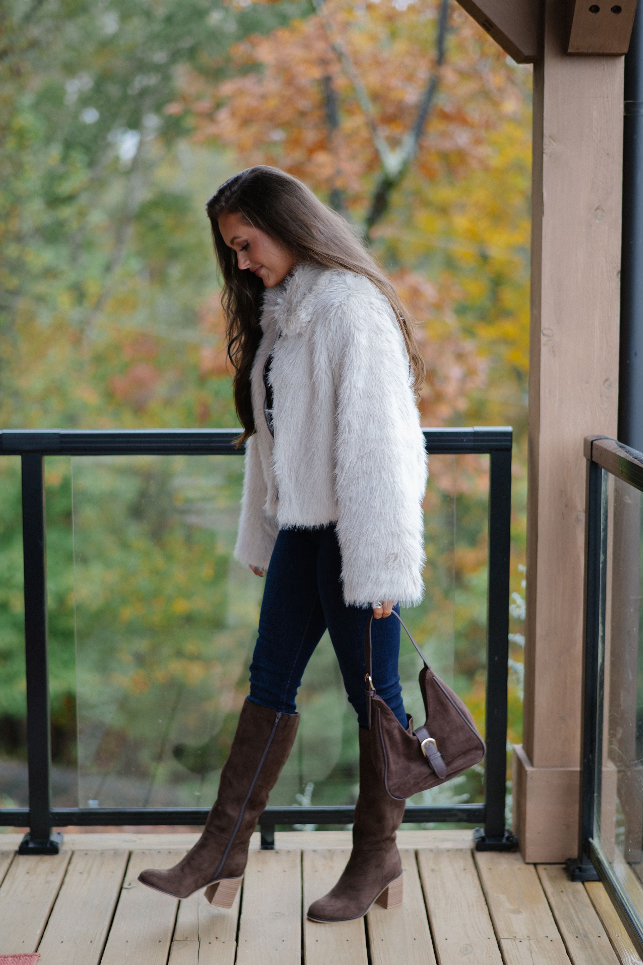 Hosanna Faux Fur Jacket-Beige