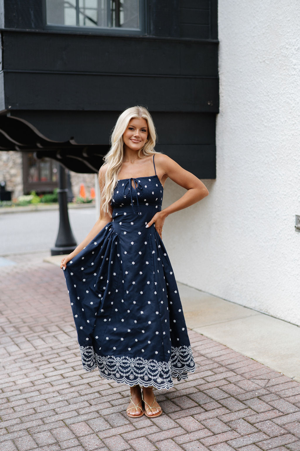 Lyla Midi Dress- Navy