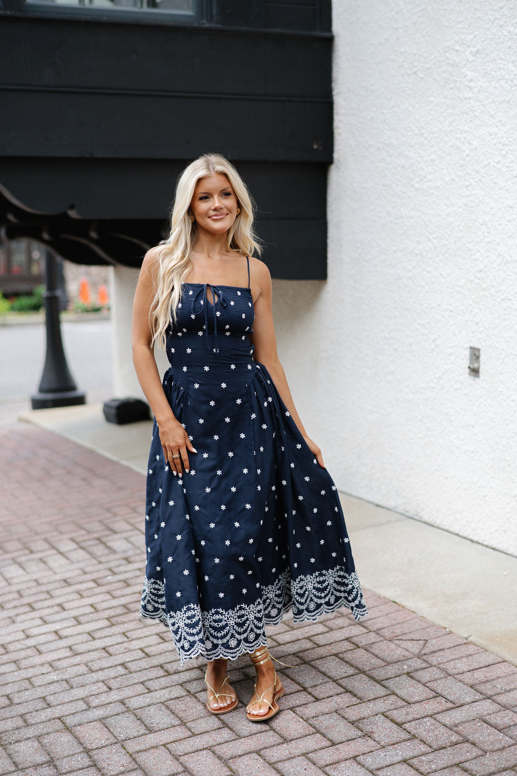 Lyla Midi Dress- Navy