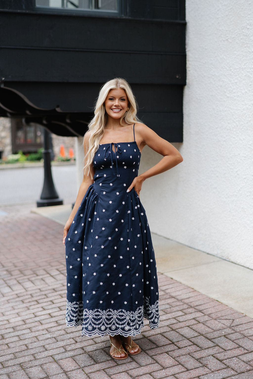 Lyla Midi Dress- Navy