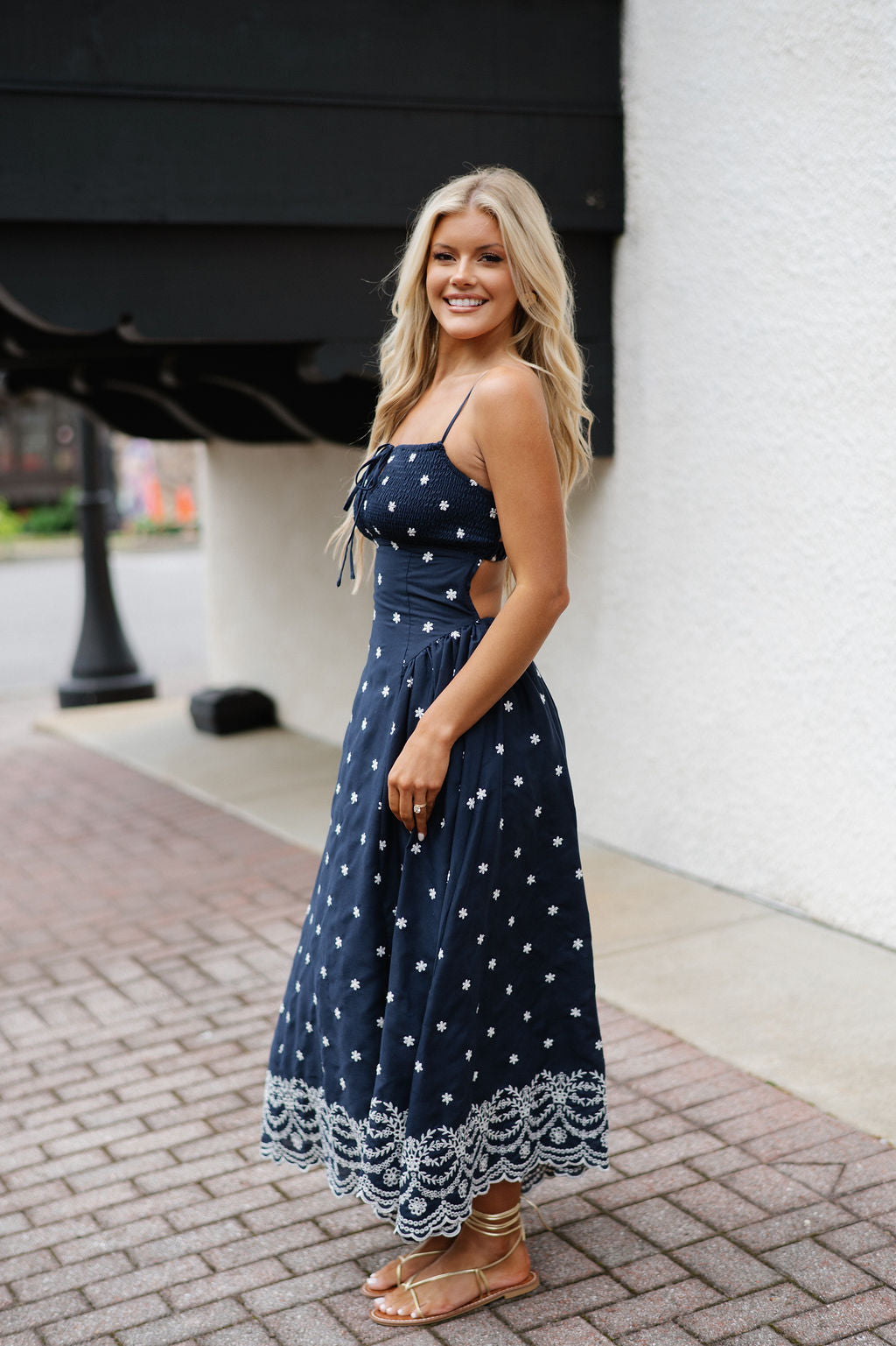 Lyla Midi Dress- Navy