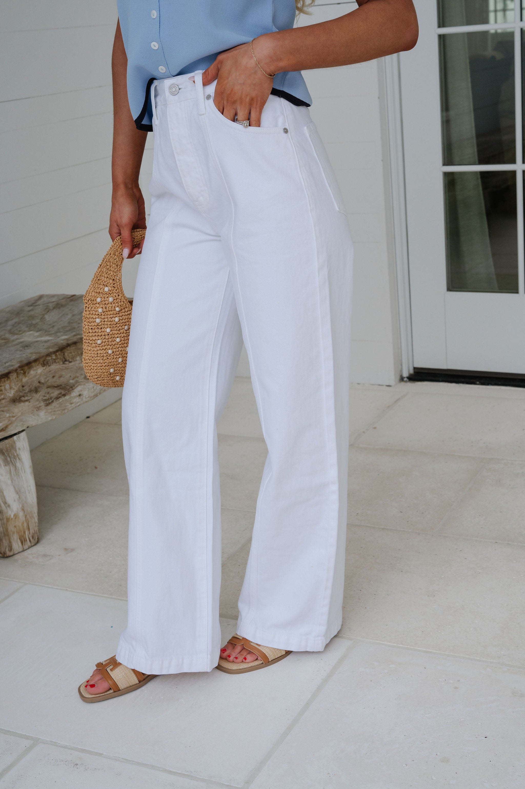 Carrigan Wide Leg Jeans-White