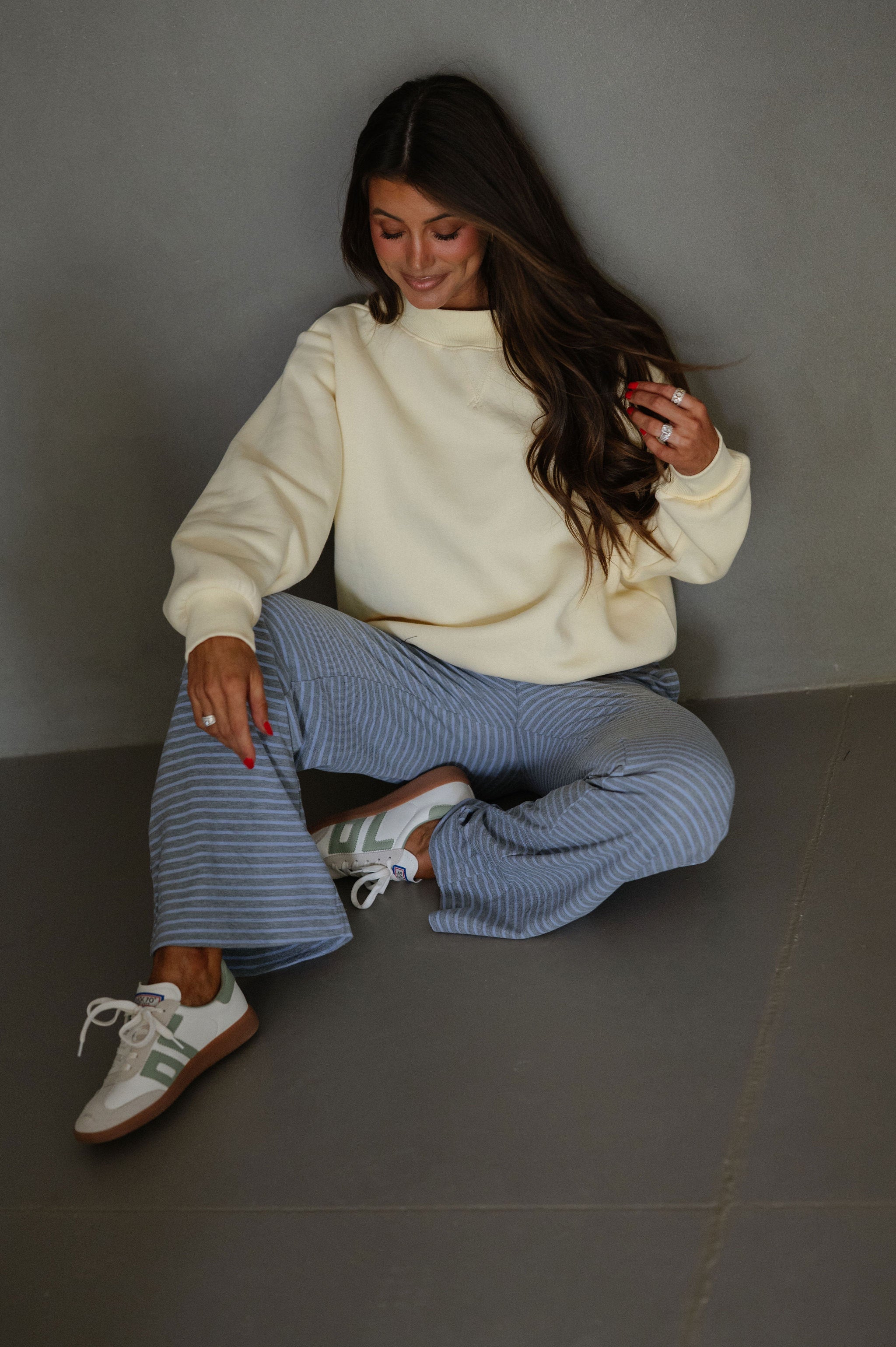 Millie Mock Neck Sweatshirt-Butter
