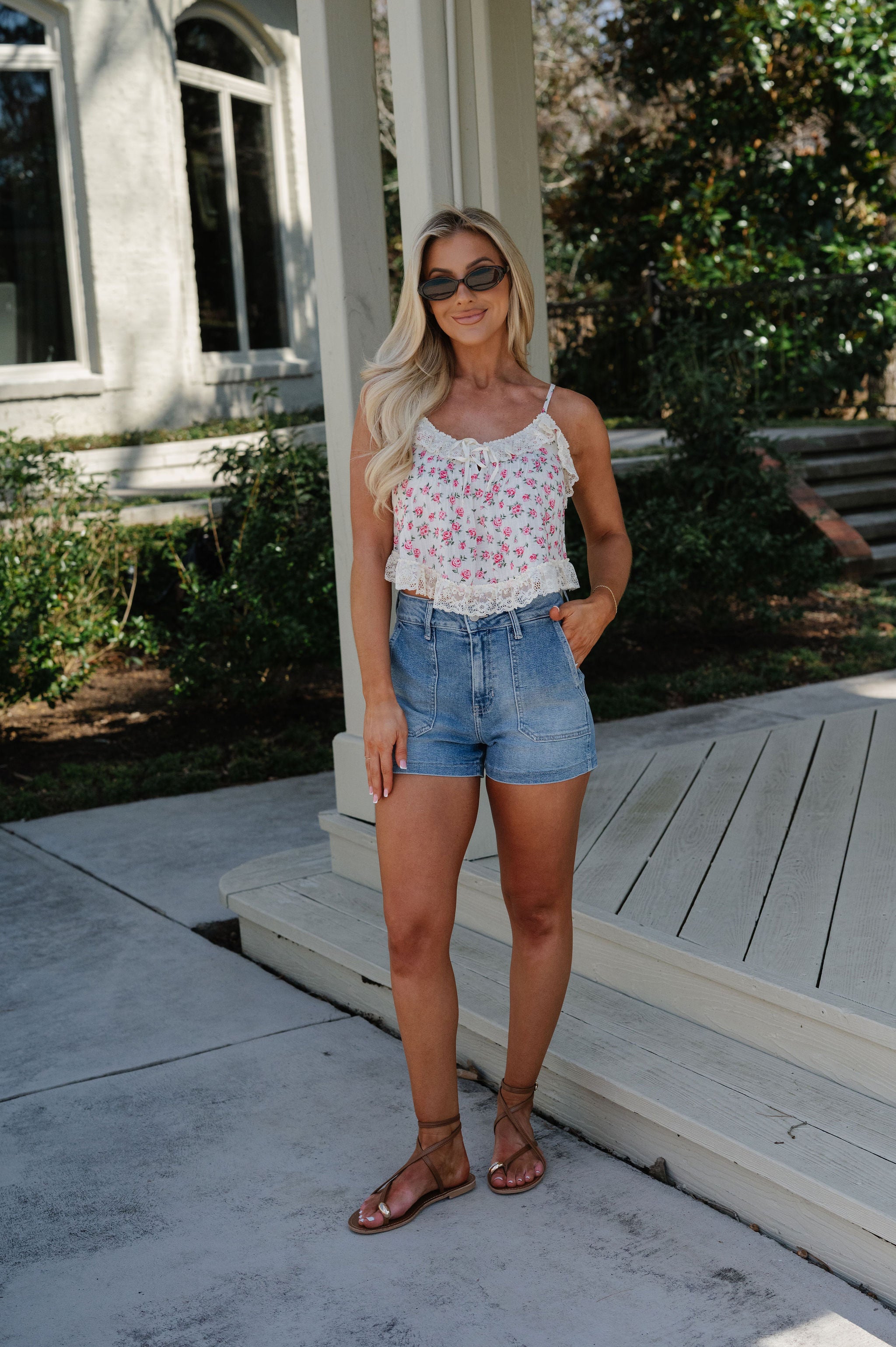 Kaylin Cargo Shorts-Light Denim