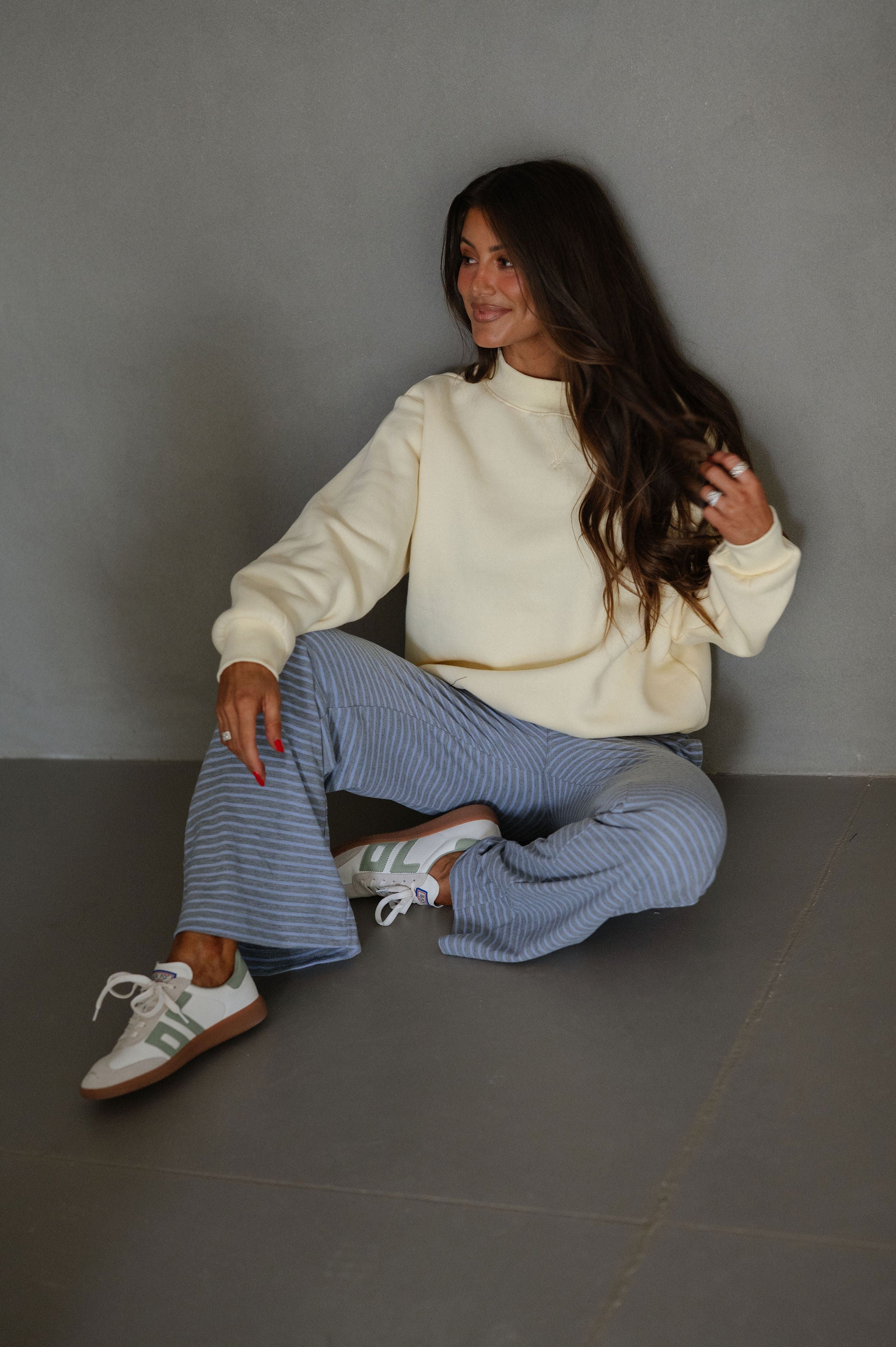 Millie Mock Neck Sweatshirt-Butter