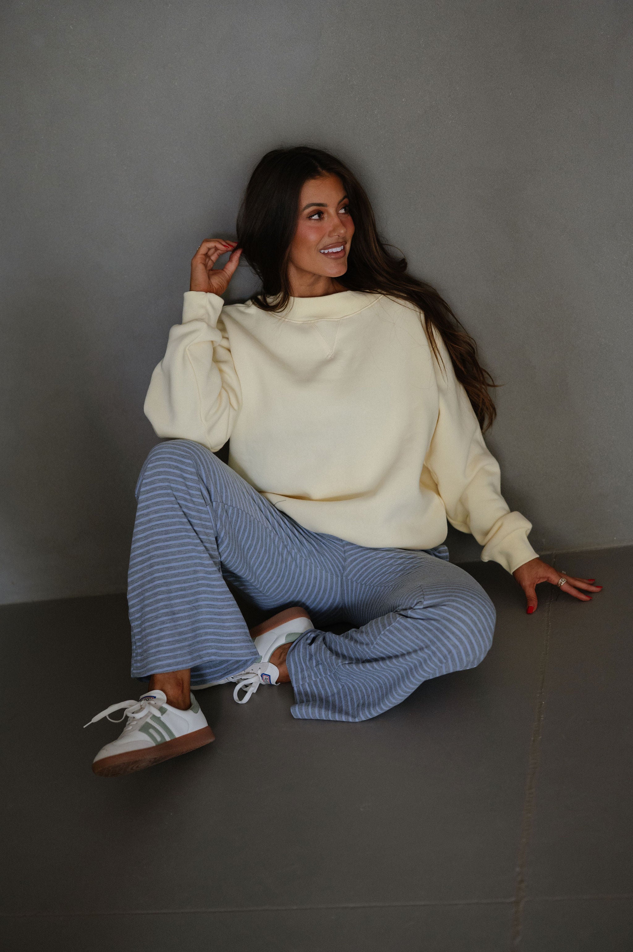 Millie Mock Neck Sweatshirt-Butter