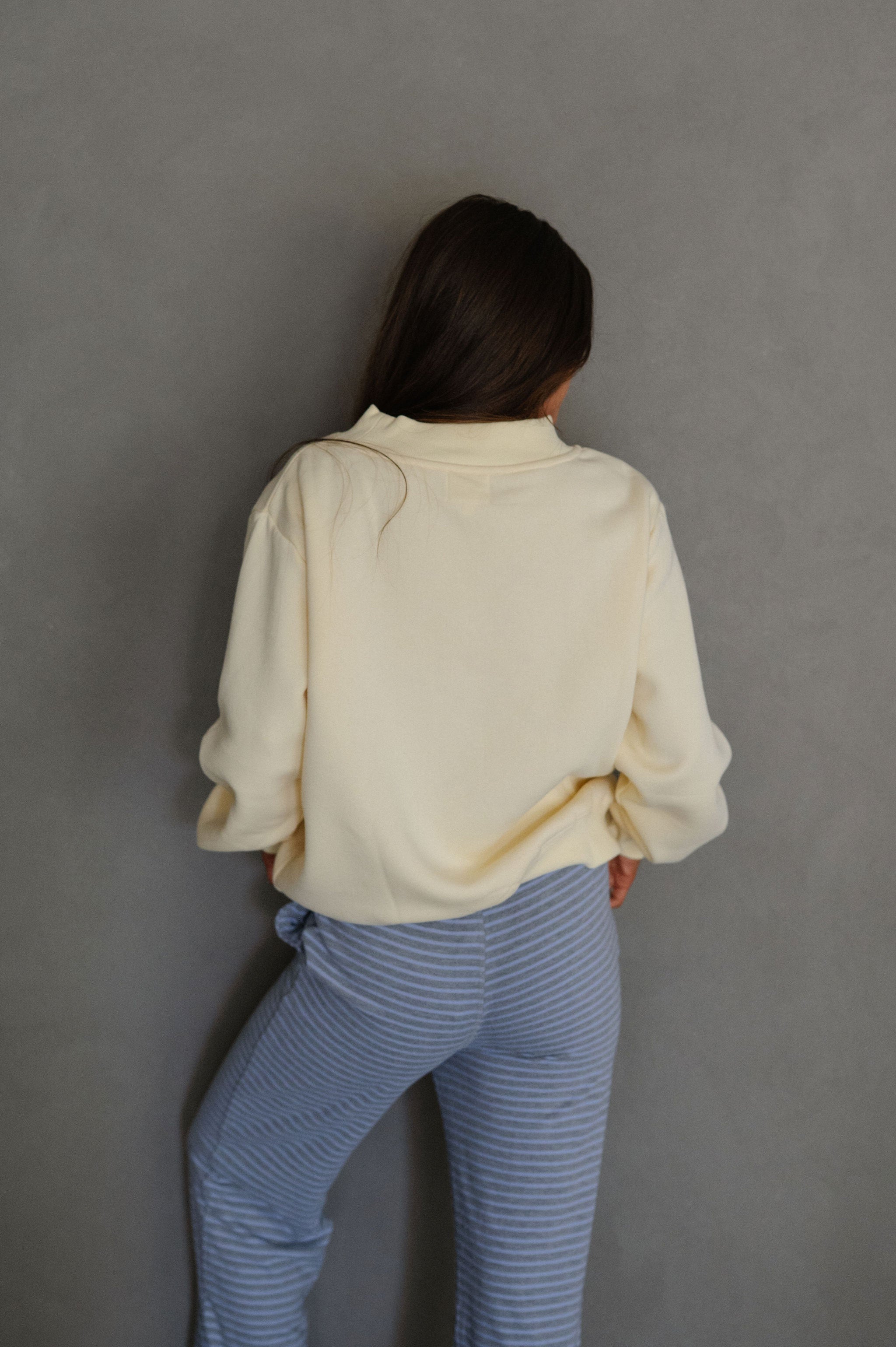 Millie Mock Neck Sweatshirt-Butter