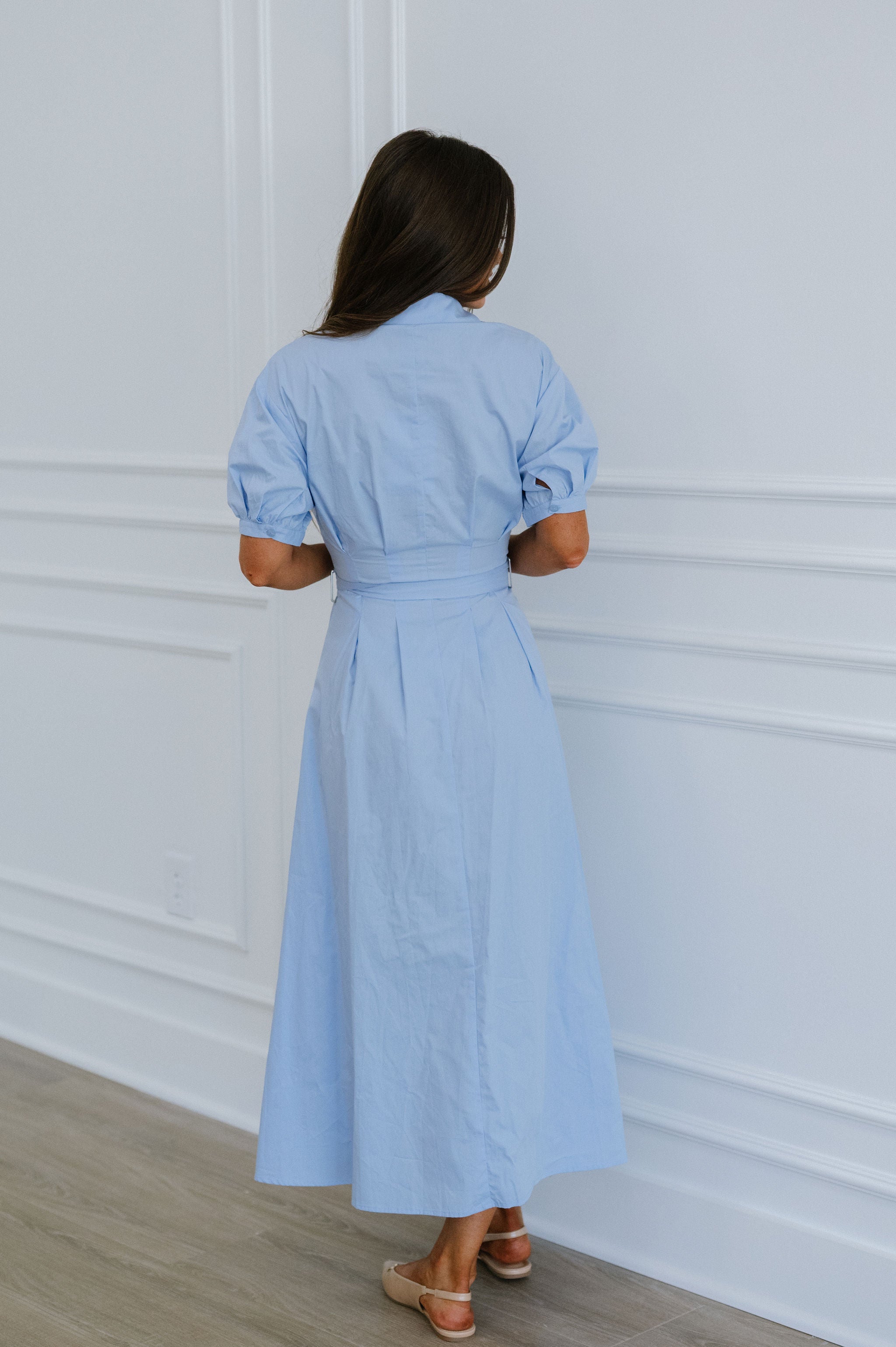 Krissy Shirt Dress-Blue
