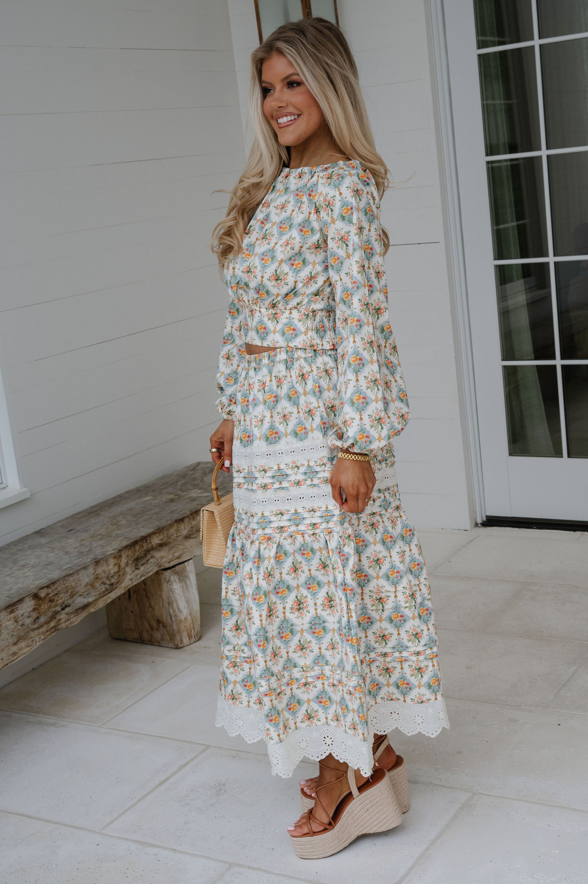 Mallie Skirt Set-Cream Multi