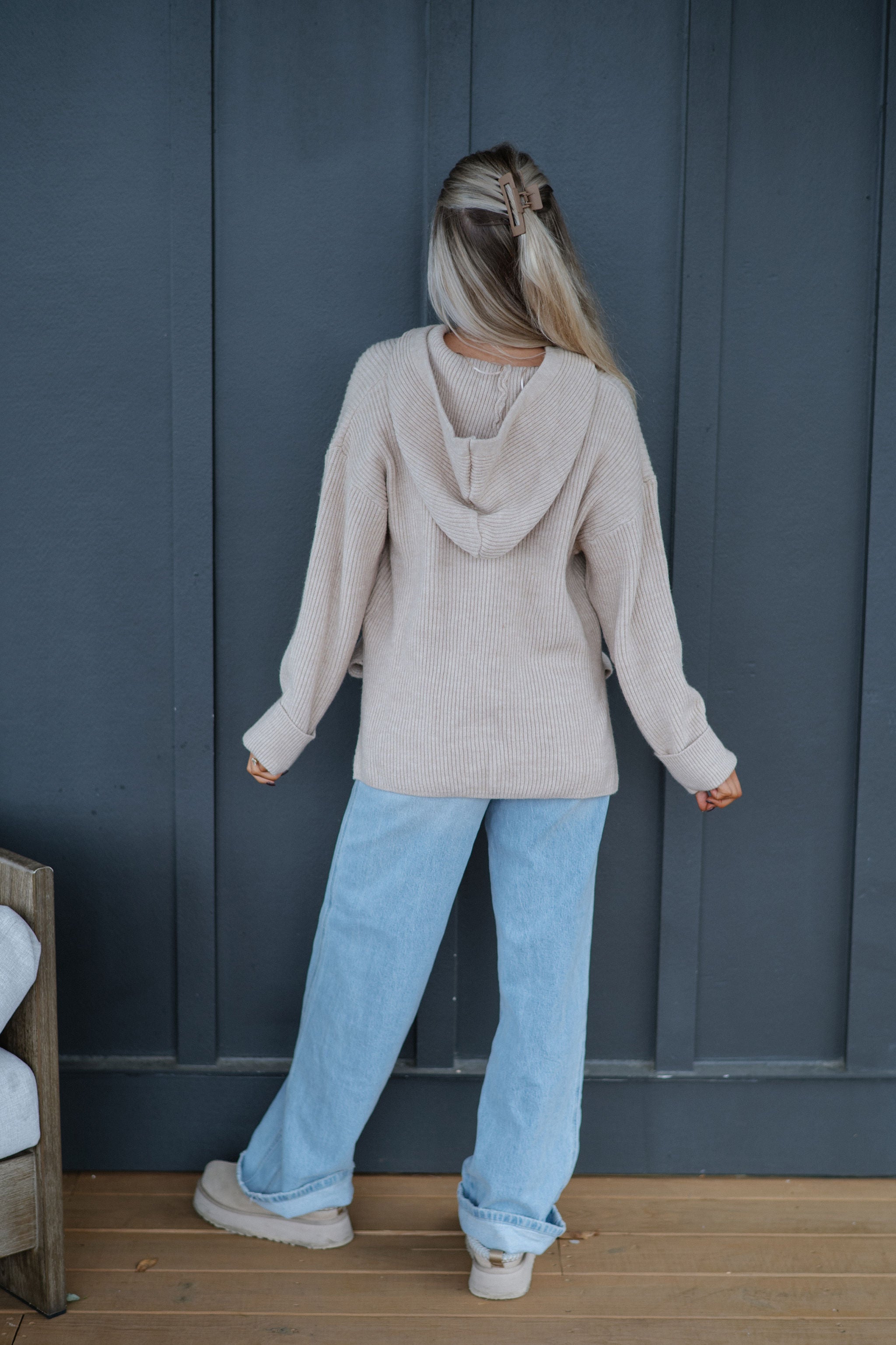 New York Embroidered Hooded Sweater