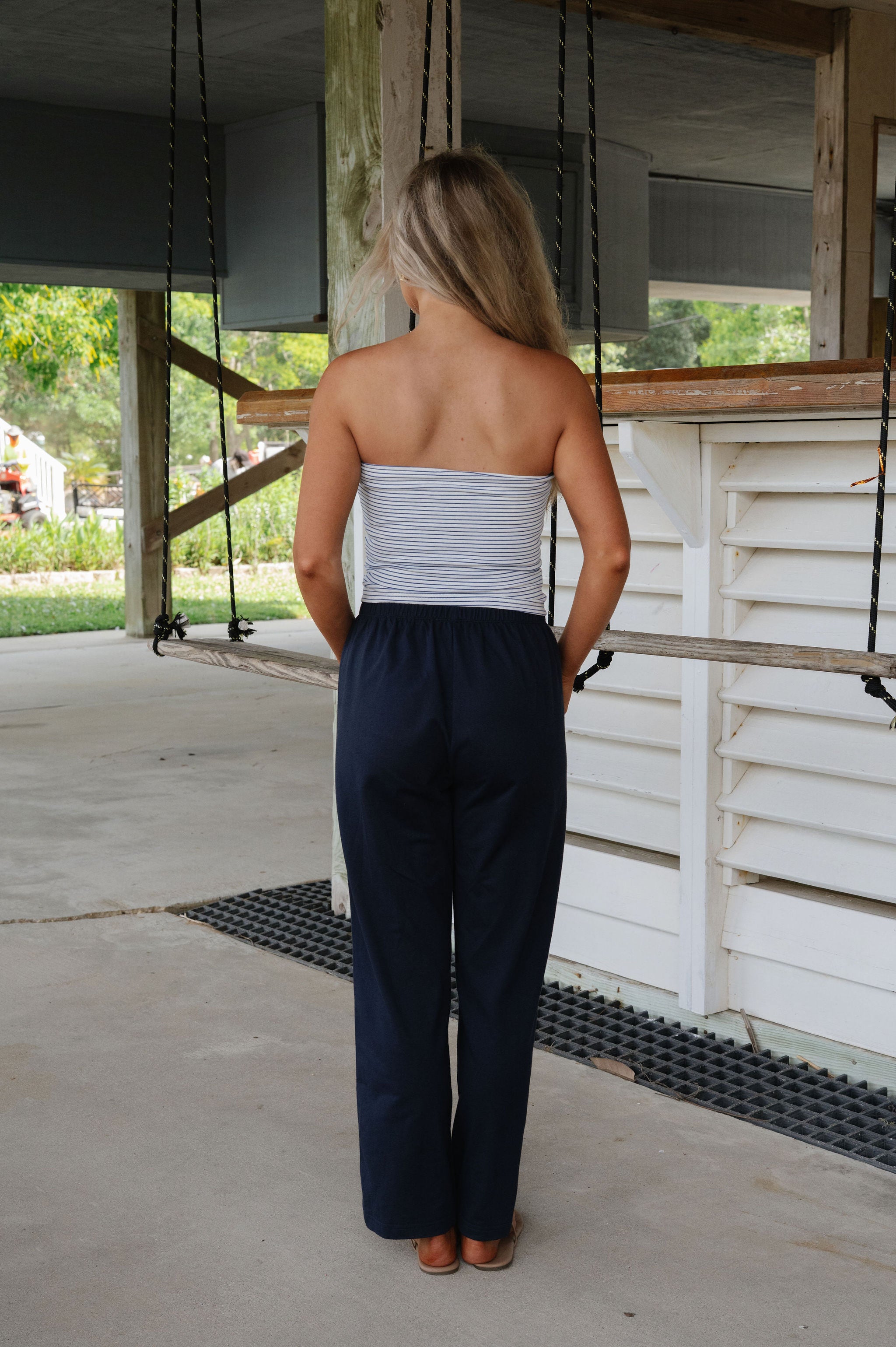 Stars and Stripes Tube Top-Blue/Ivory