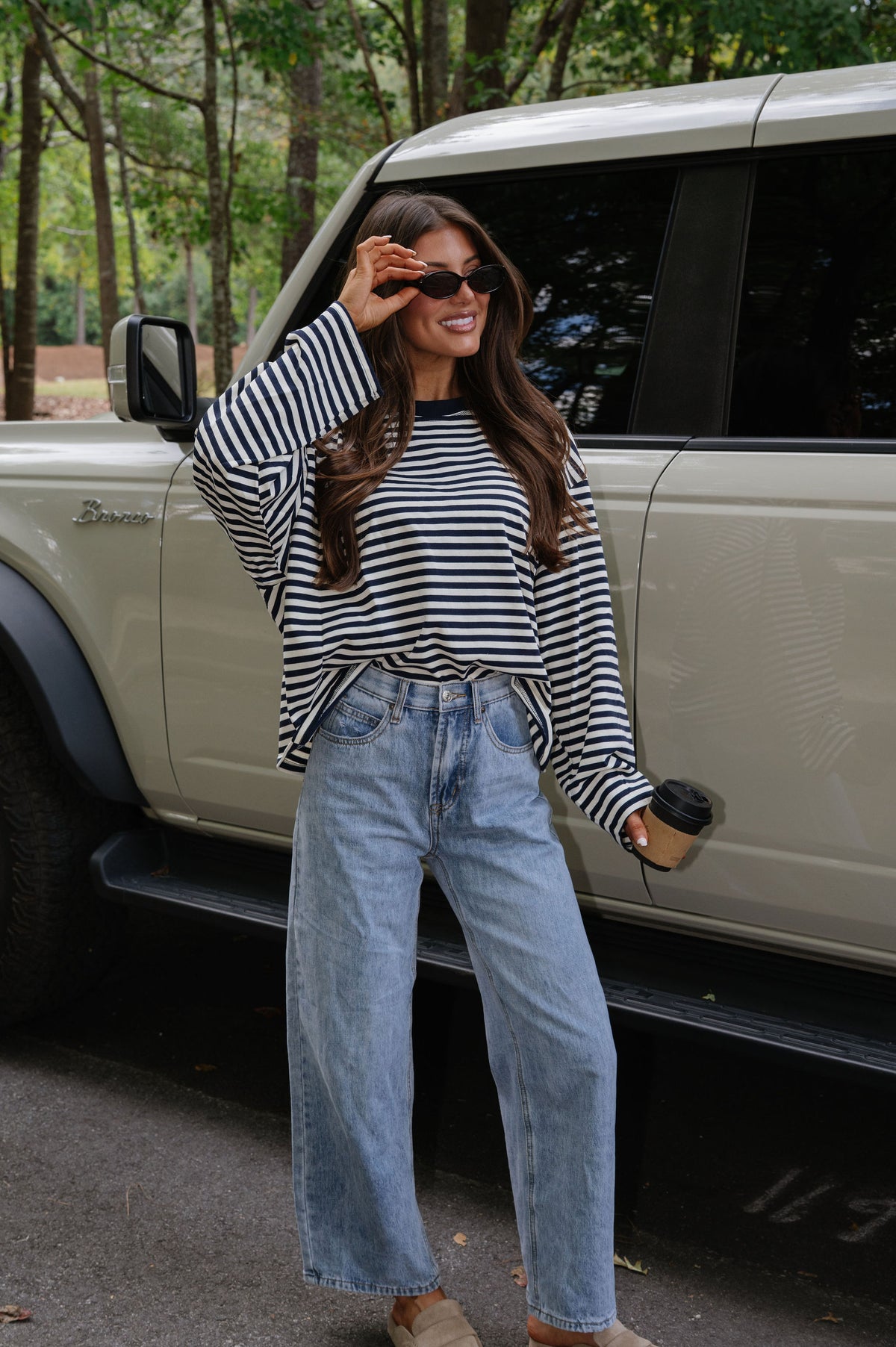 Elliott Striped Top-Navy