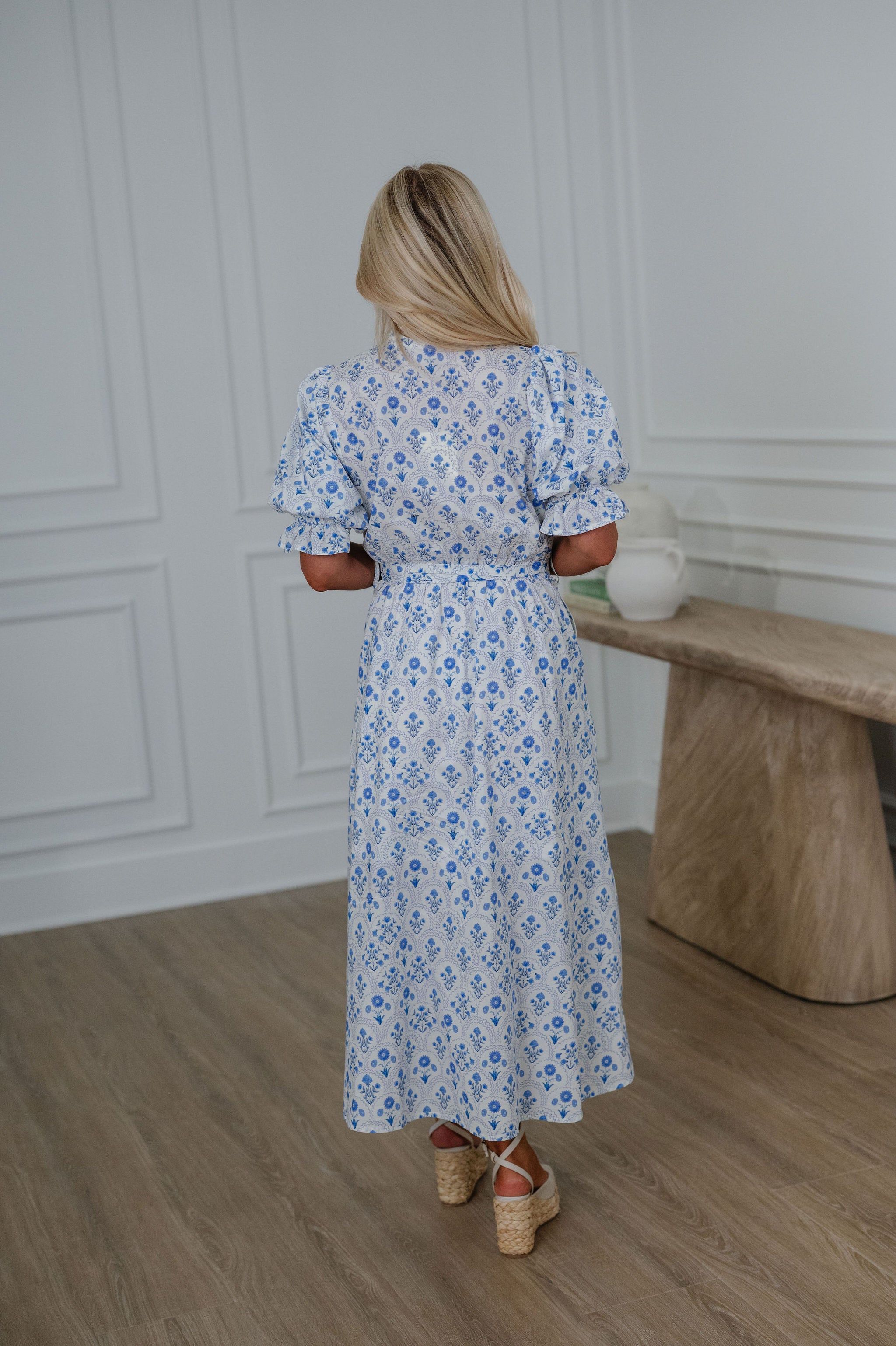 Walker Midi Dress-Blue