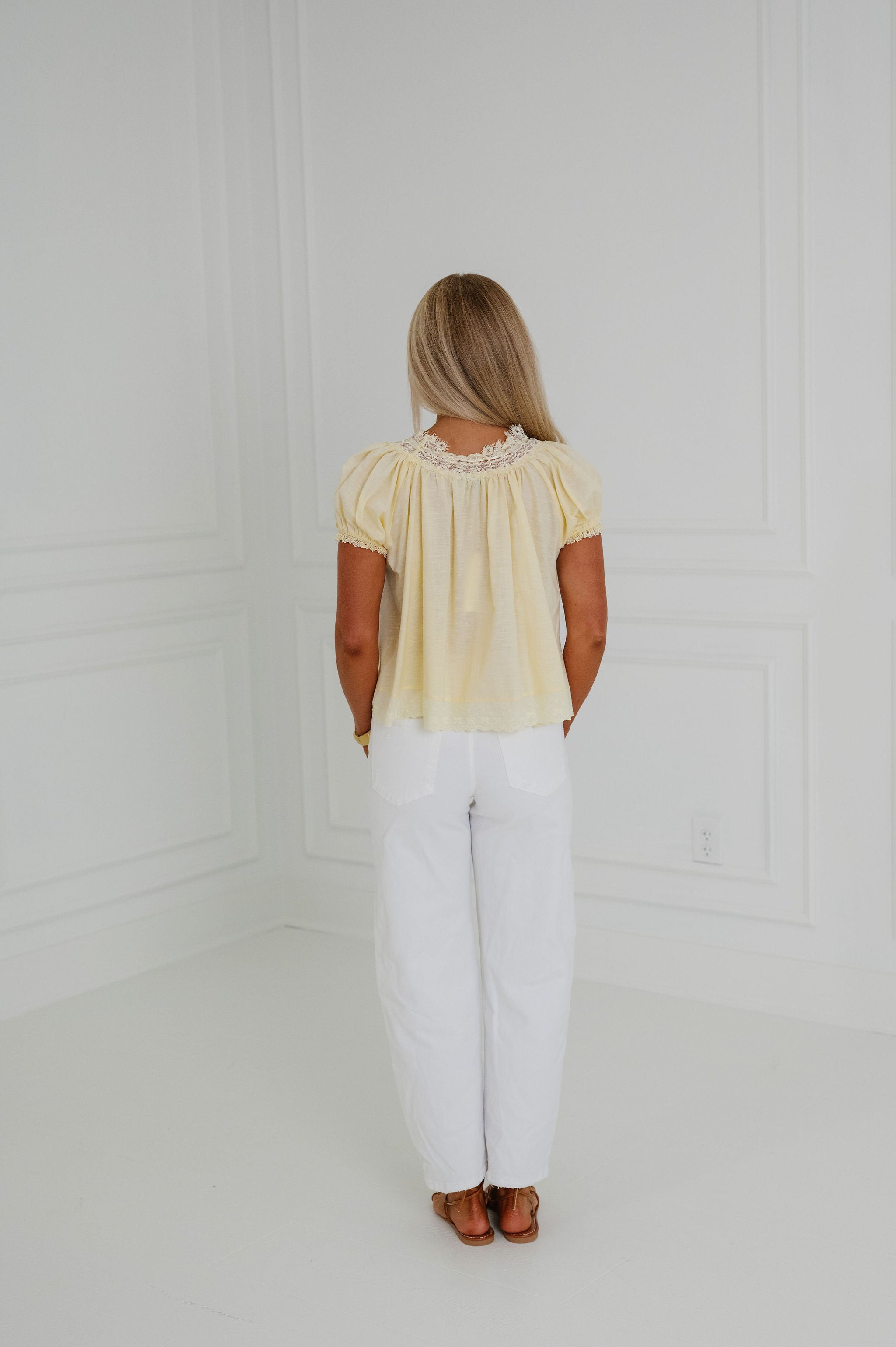Jessie Lace Top- Yellow