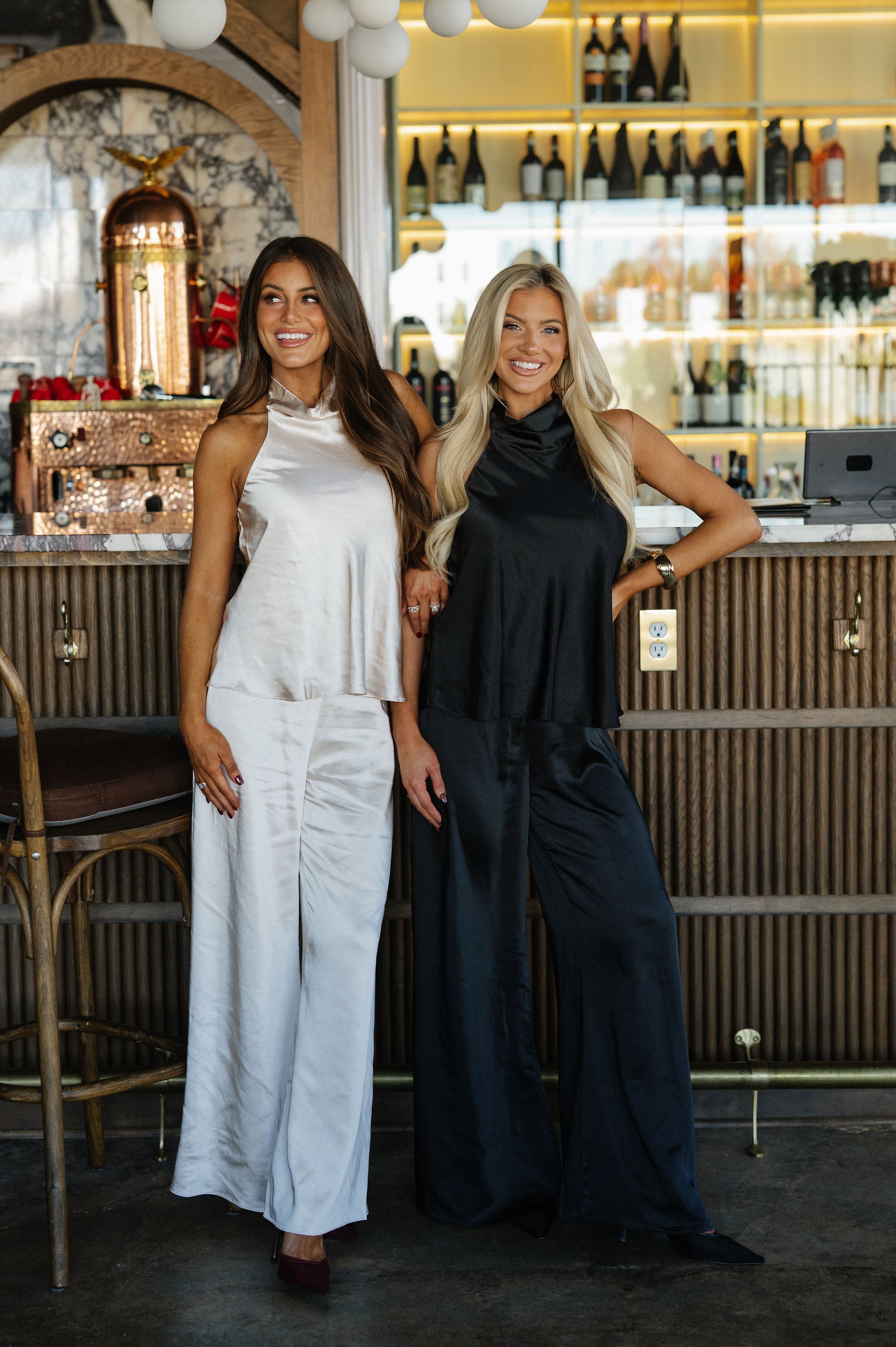 Cordie Satin Pants-Champagne