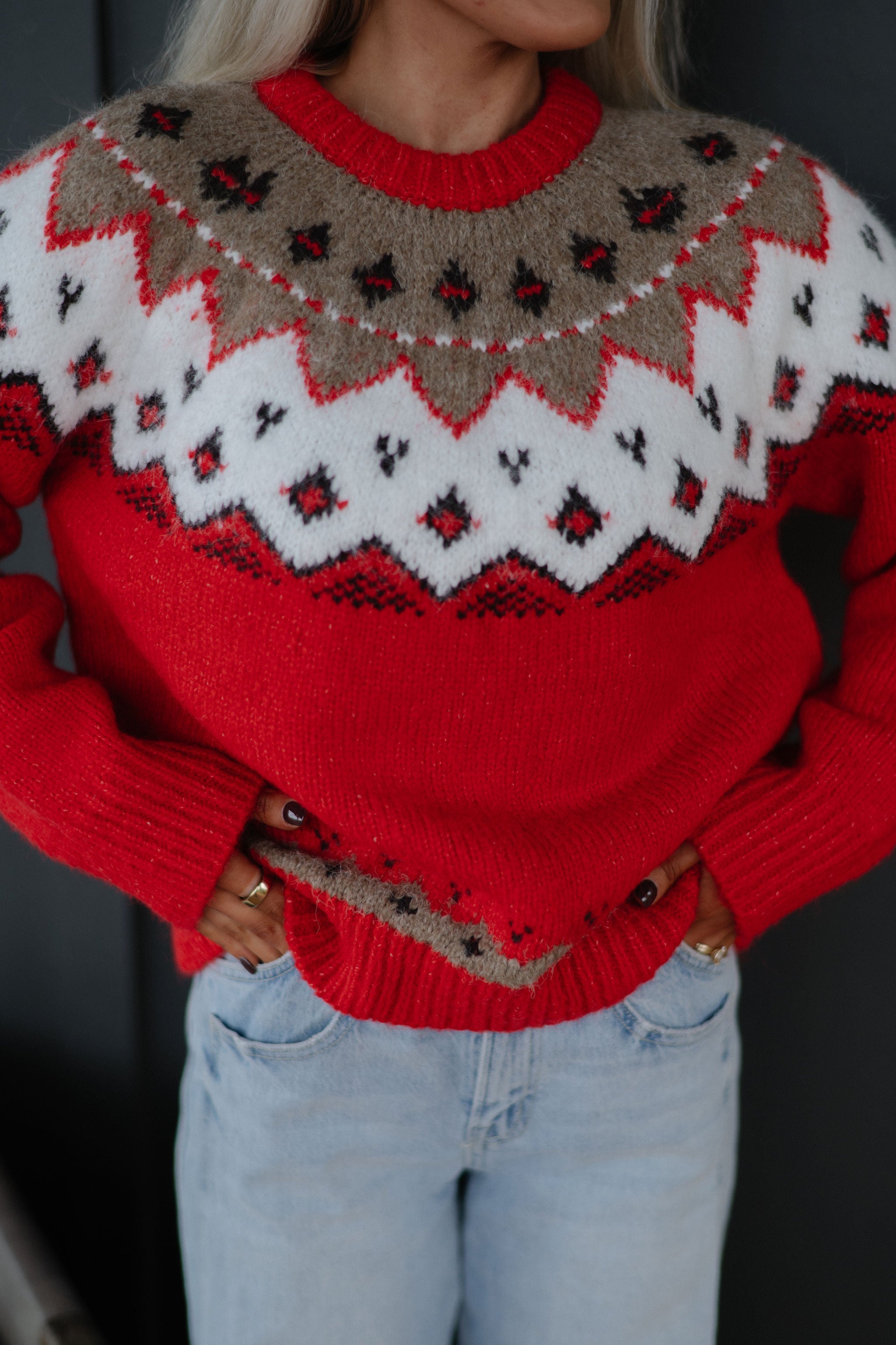 Patson Sweater-Red Multi