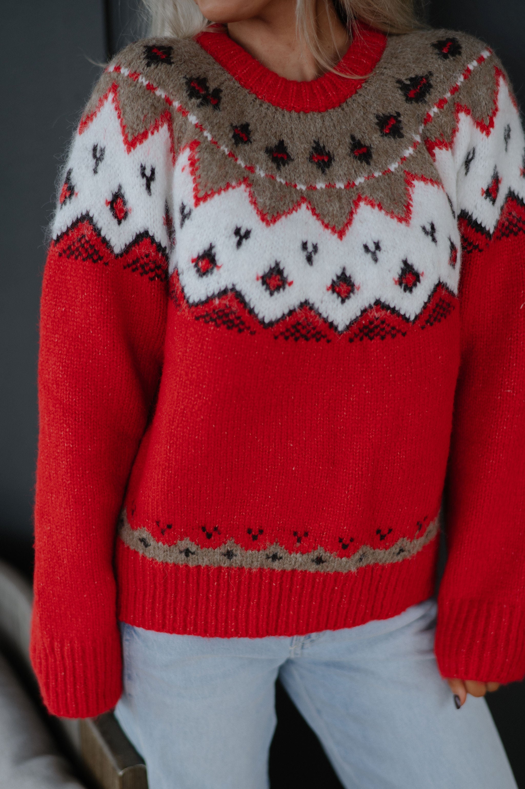Patson Sweater-Red Multi