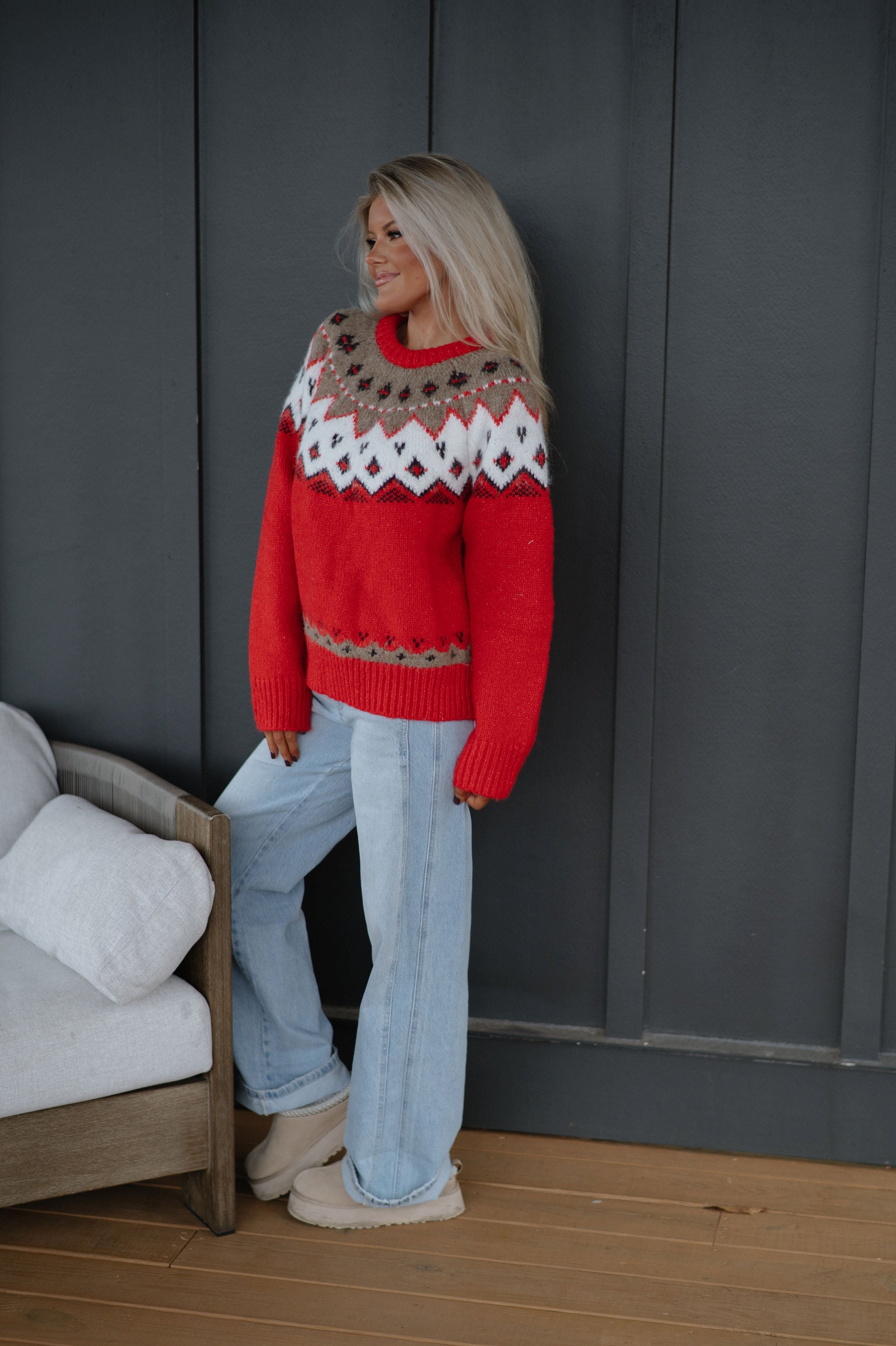 Patson Sweater-Red Multi