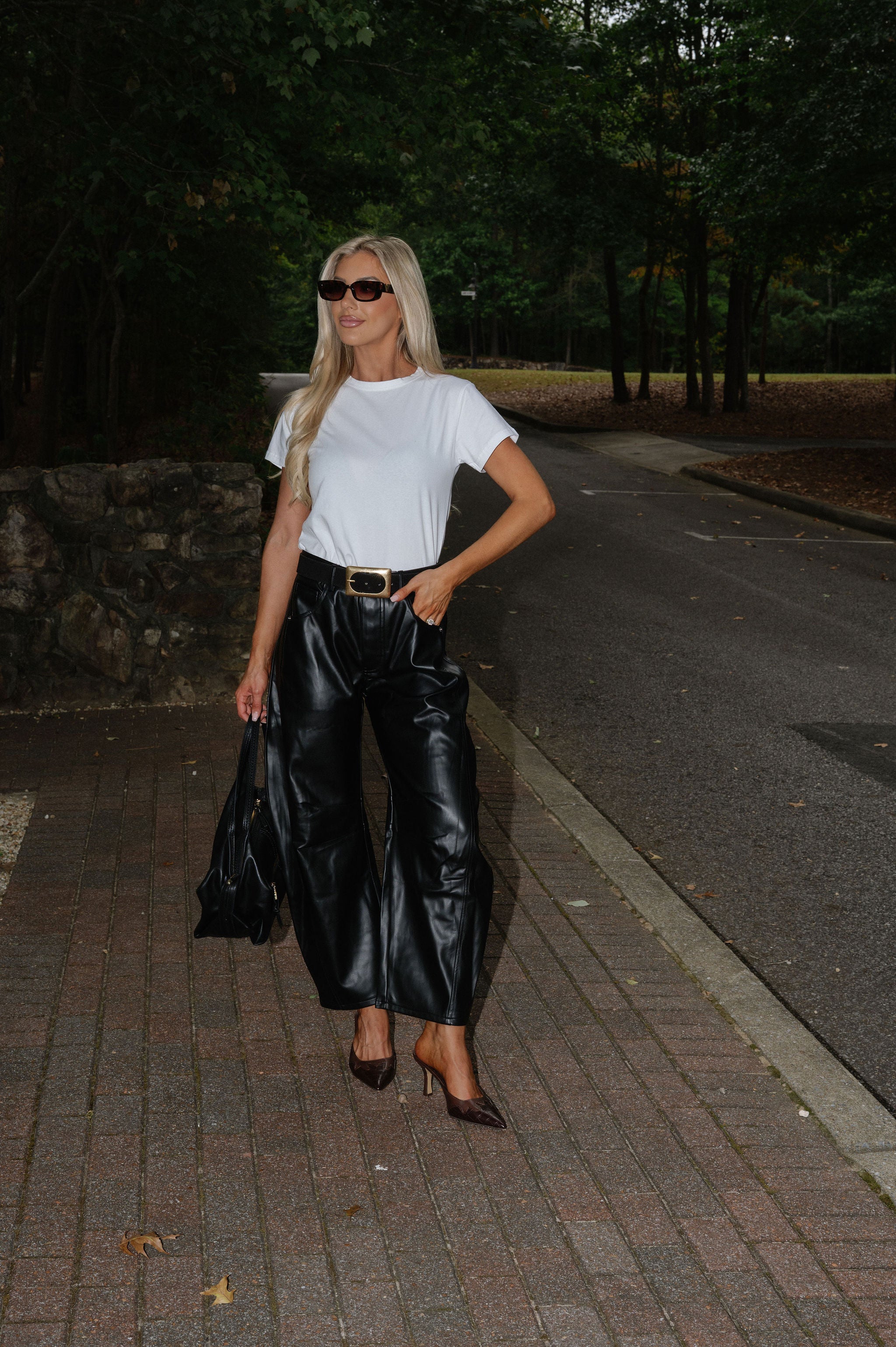 Alexus Leather Pants-Black