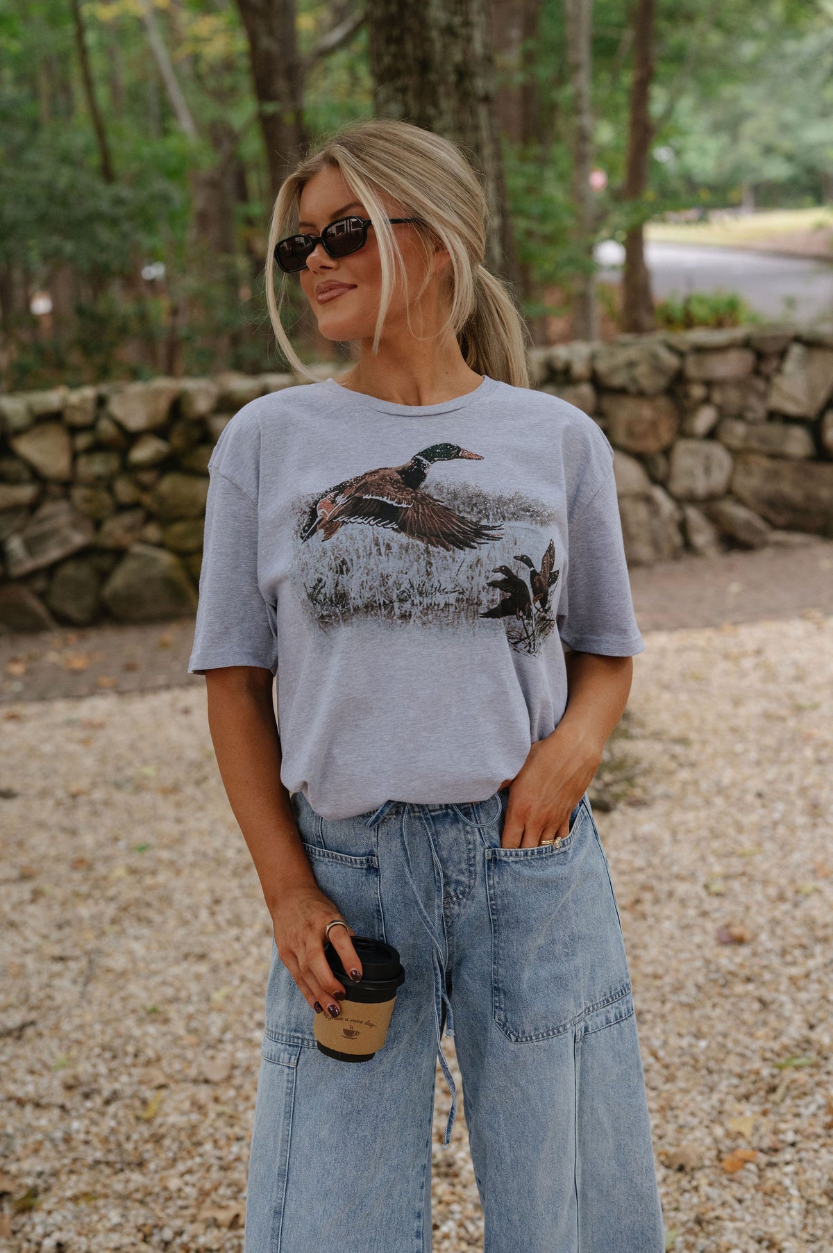 Kaleigh Retro Tee-Grey