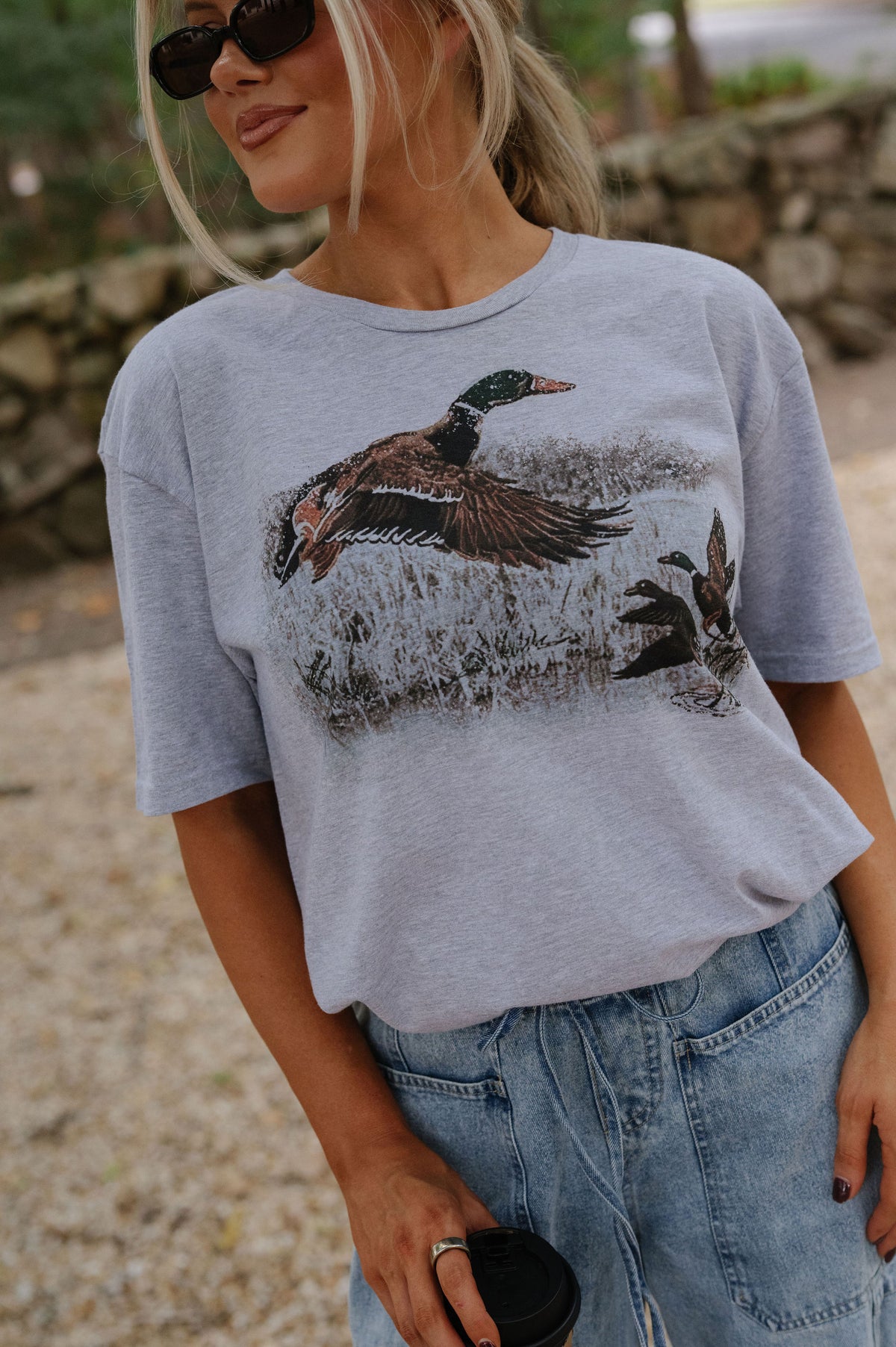 Kaleigh Retro Tee-Grey