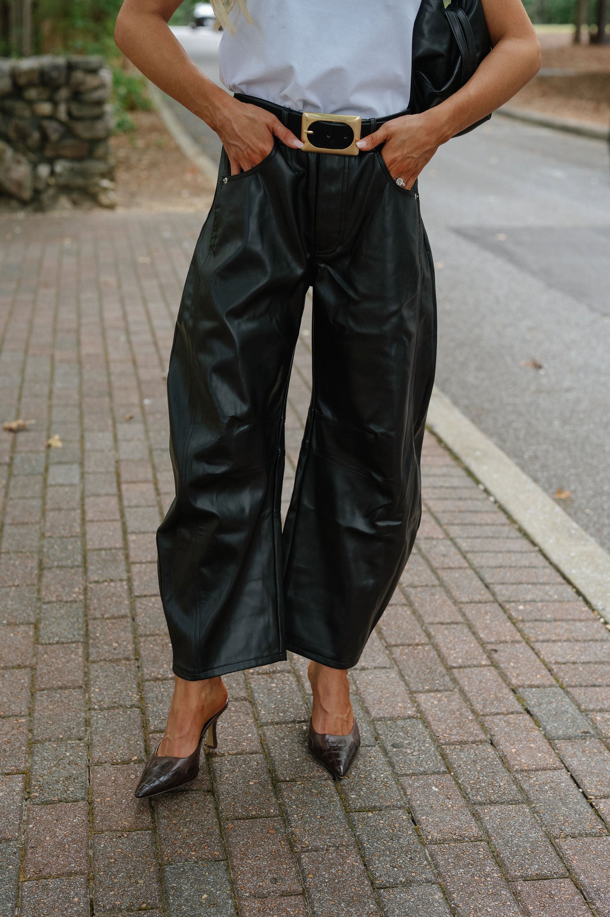 Alexus Leather Pants-Black