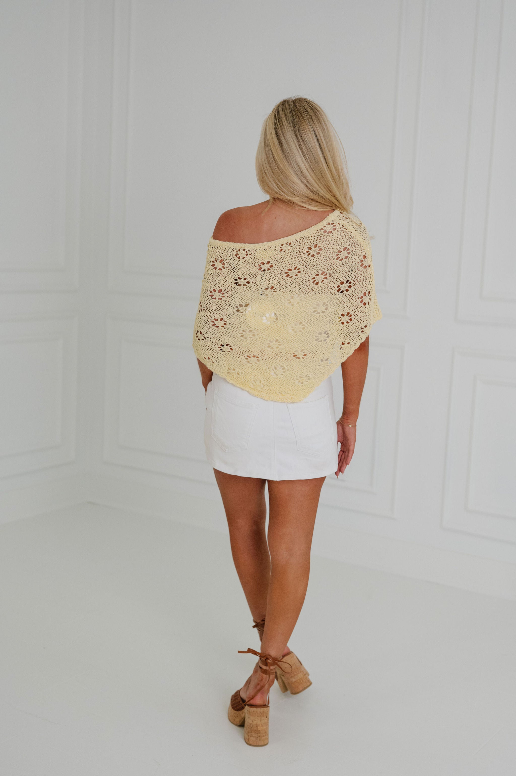 Lysa Sweater Poncho-Light Yellow