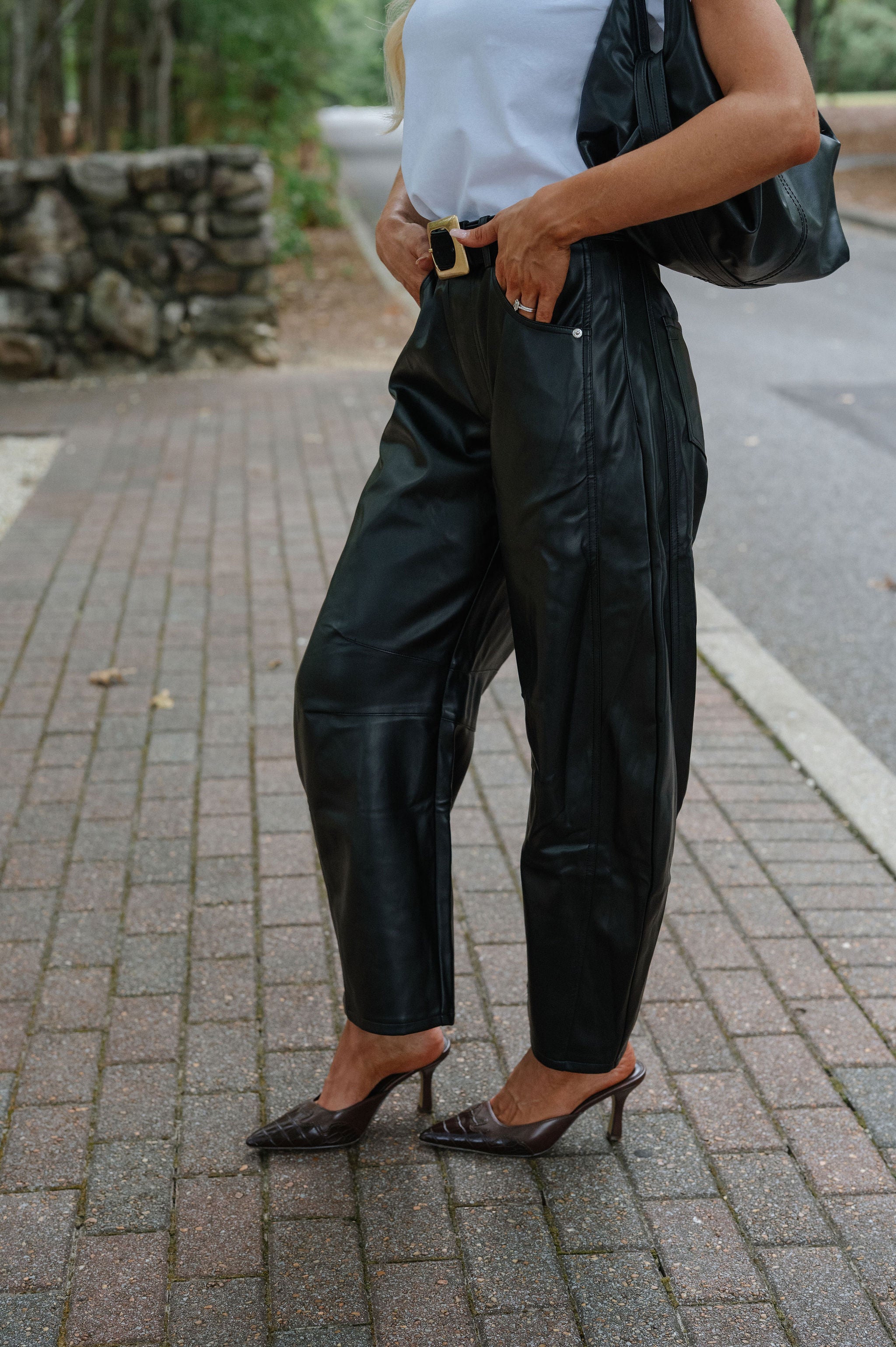 Alexus Leather Pants-Black