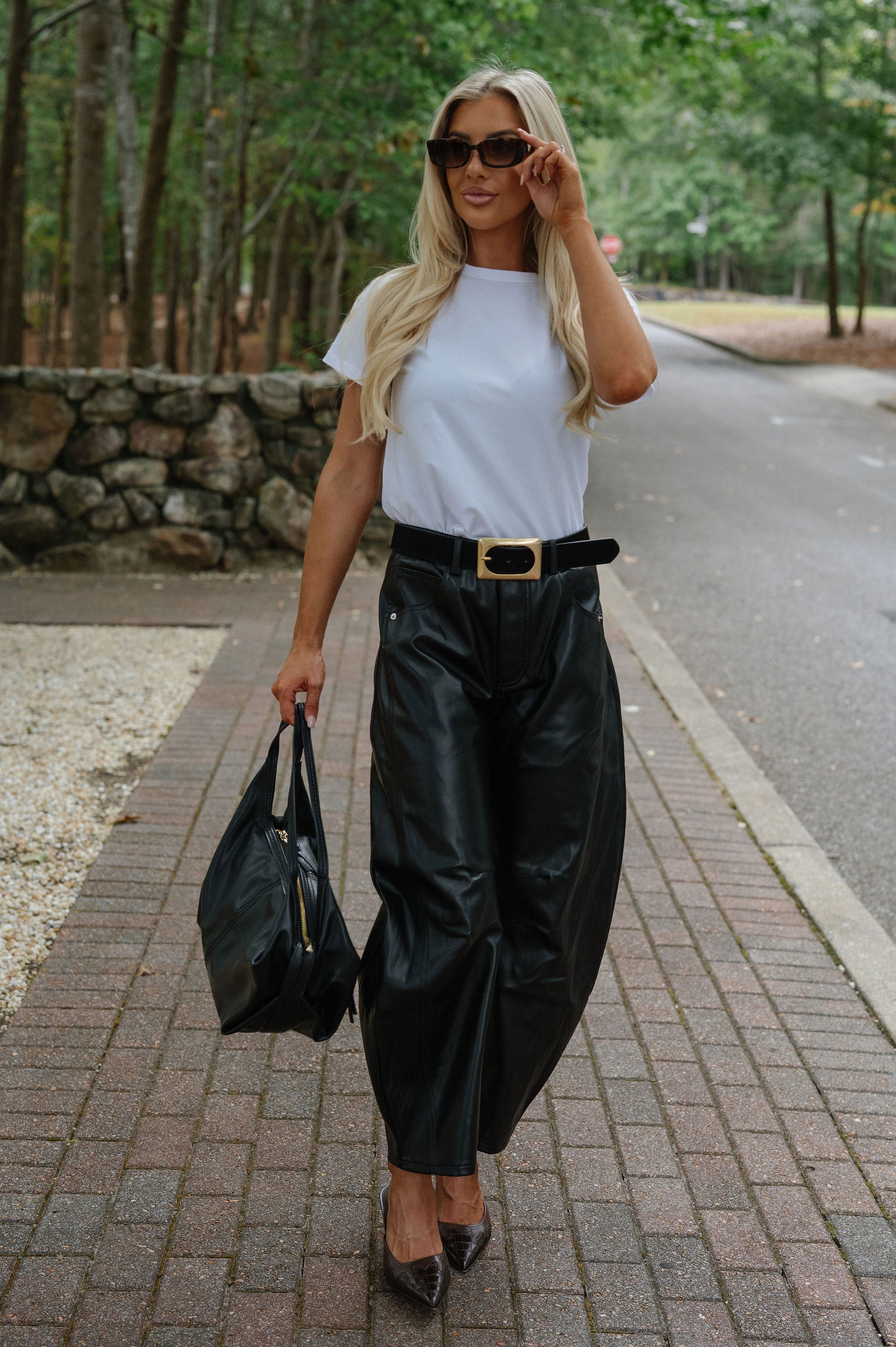 Alexus Leather Pants-Black