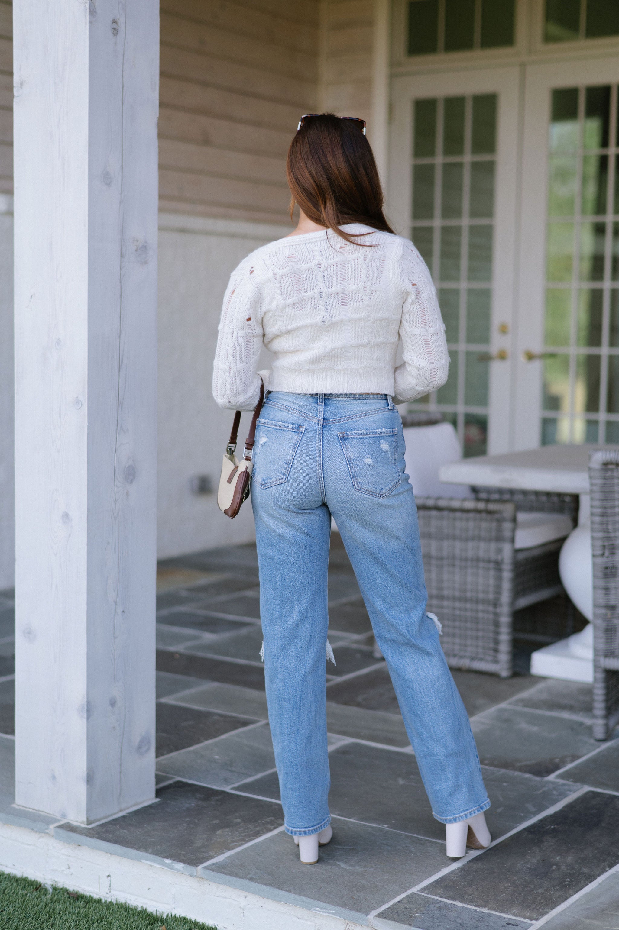 DOORBUSTER// Surplice Asymmetrical Hem Sweater-Oatmeal