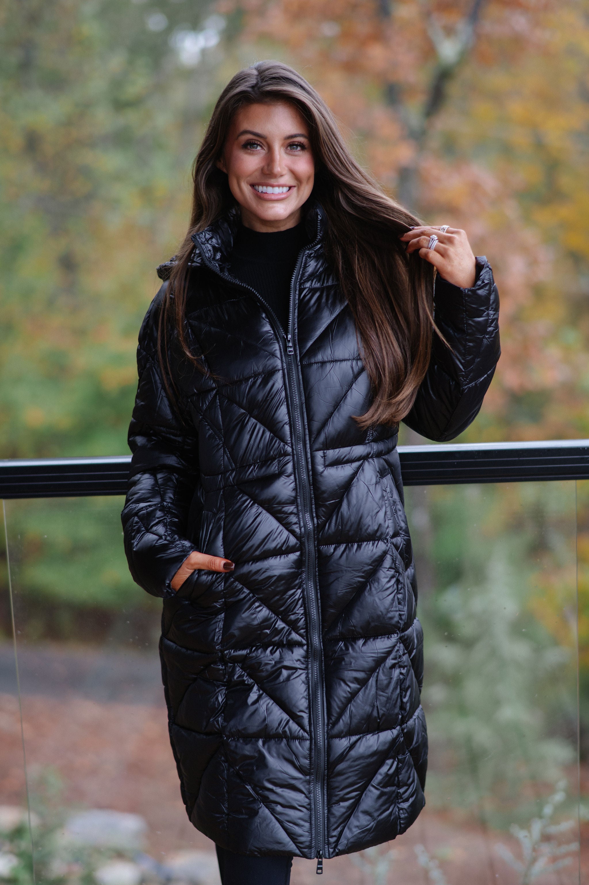 Eclipse Puffer Coat-Black