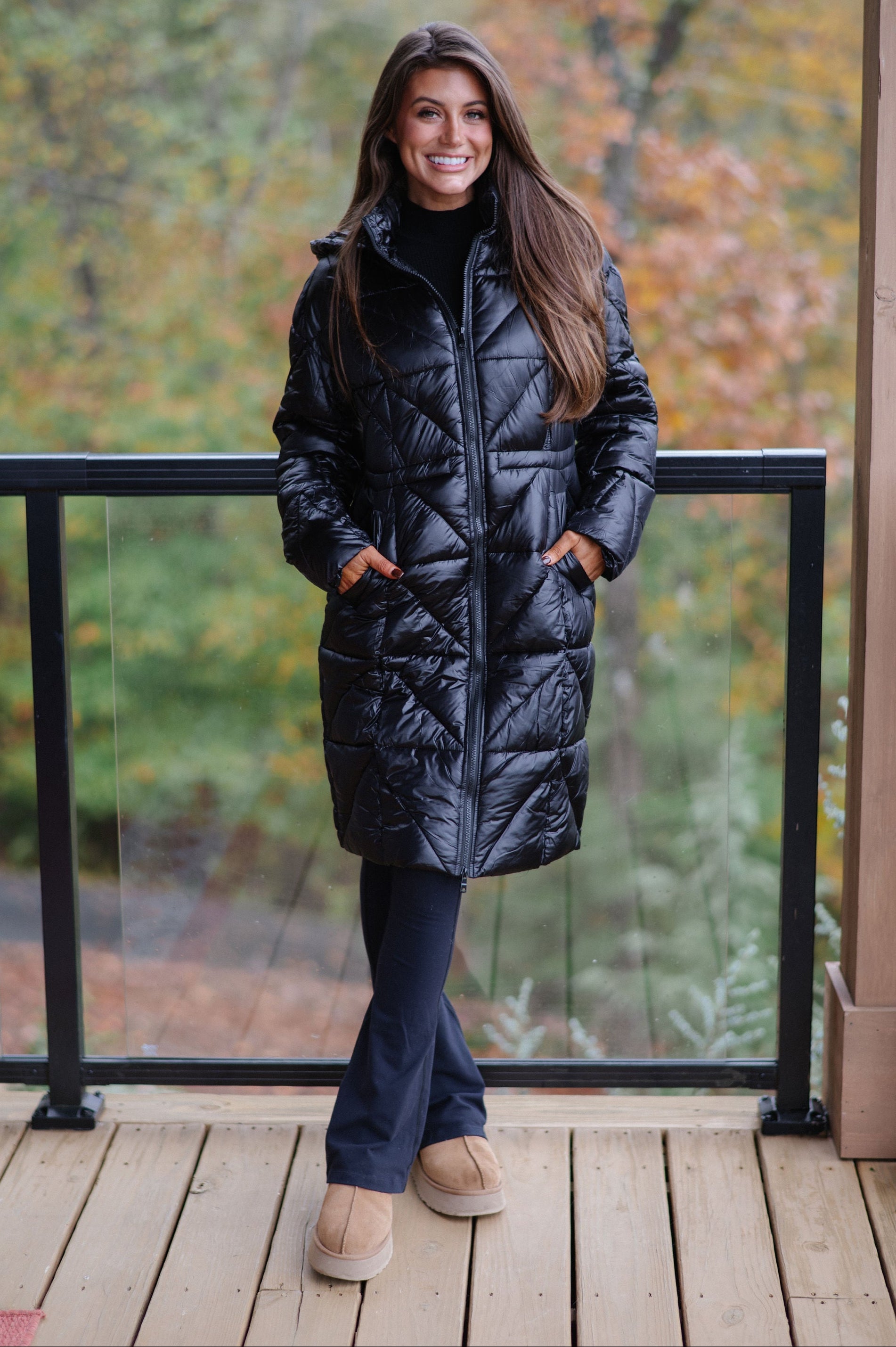 Eclipse Puffer Coat-Black