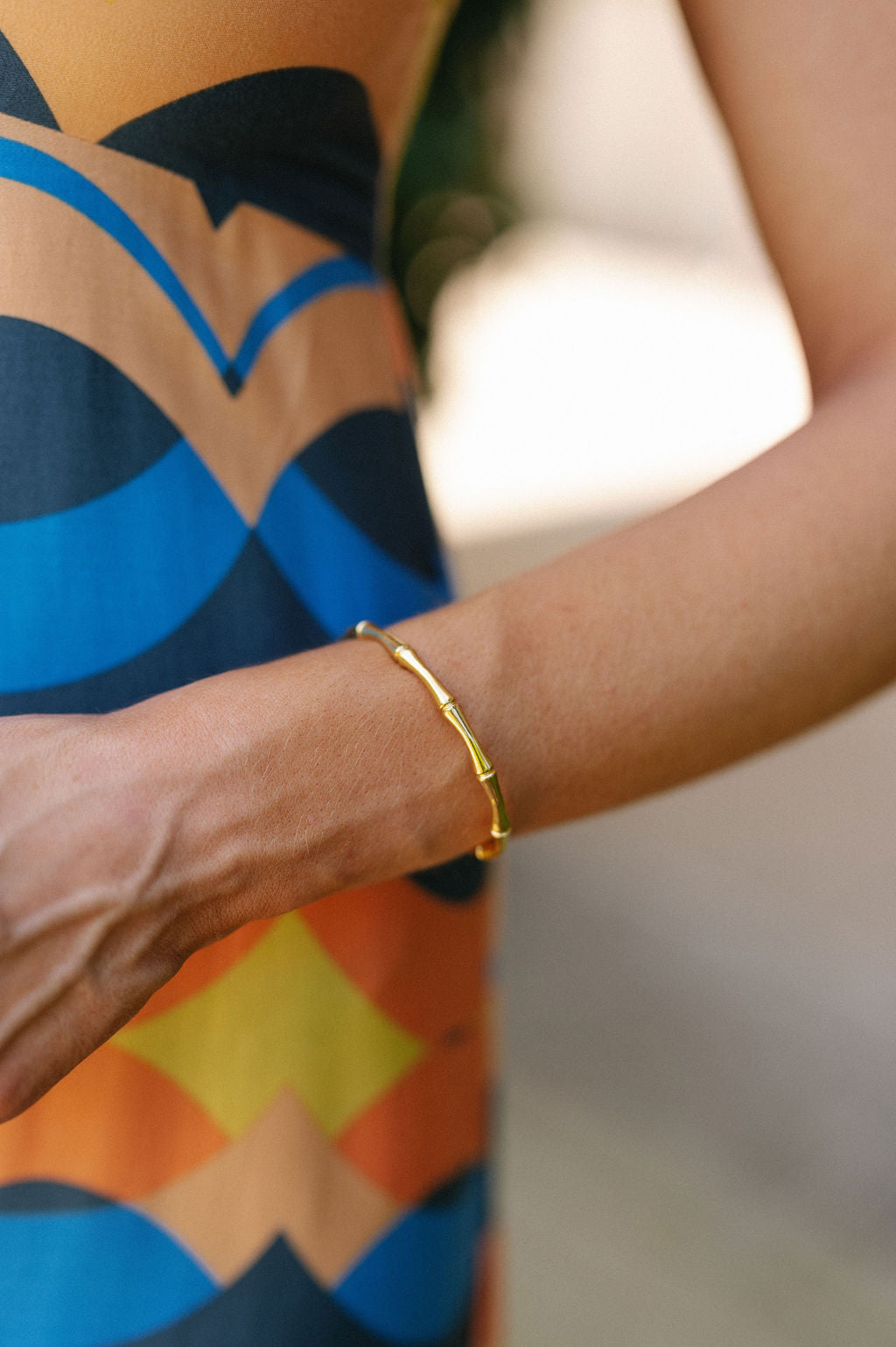 Metal Bamboo Cuff- Gold